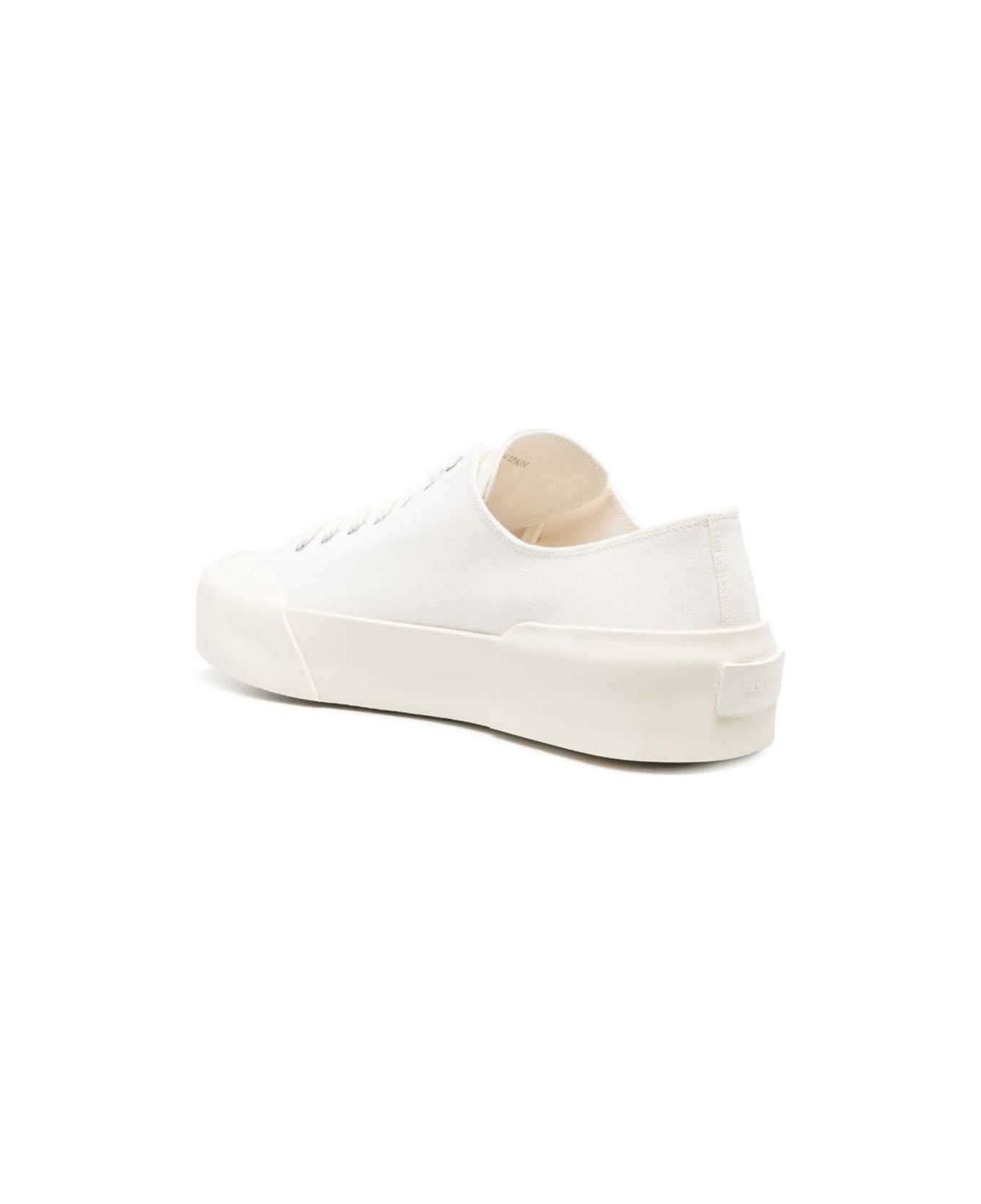 Jil Sander White Lace-up Low Top Sneakers In Canvas Man - White スニーカー
