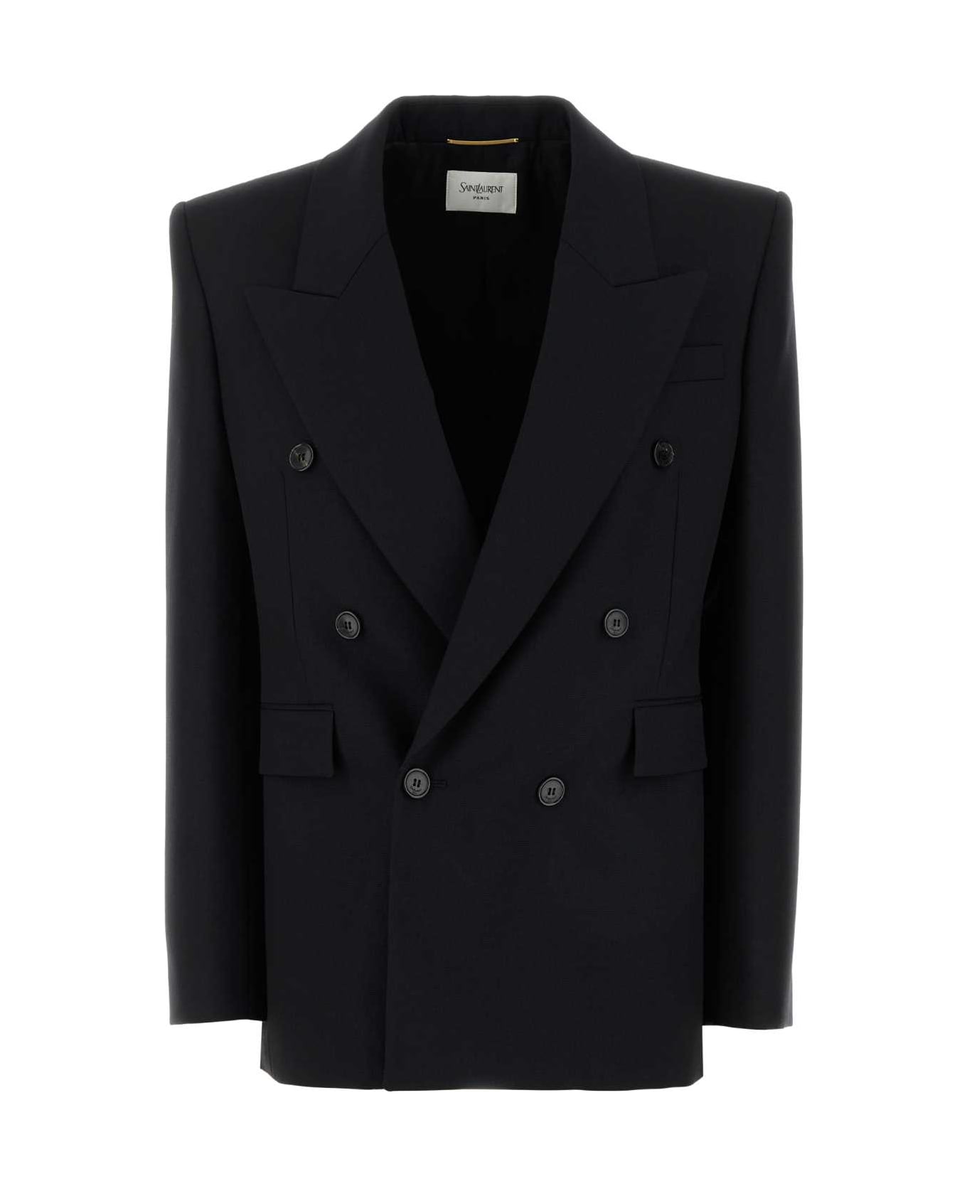 Saint Laurent Black Wool Blazer - NOIR