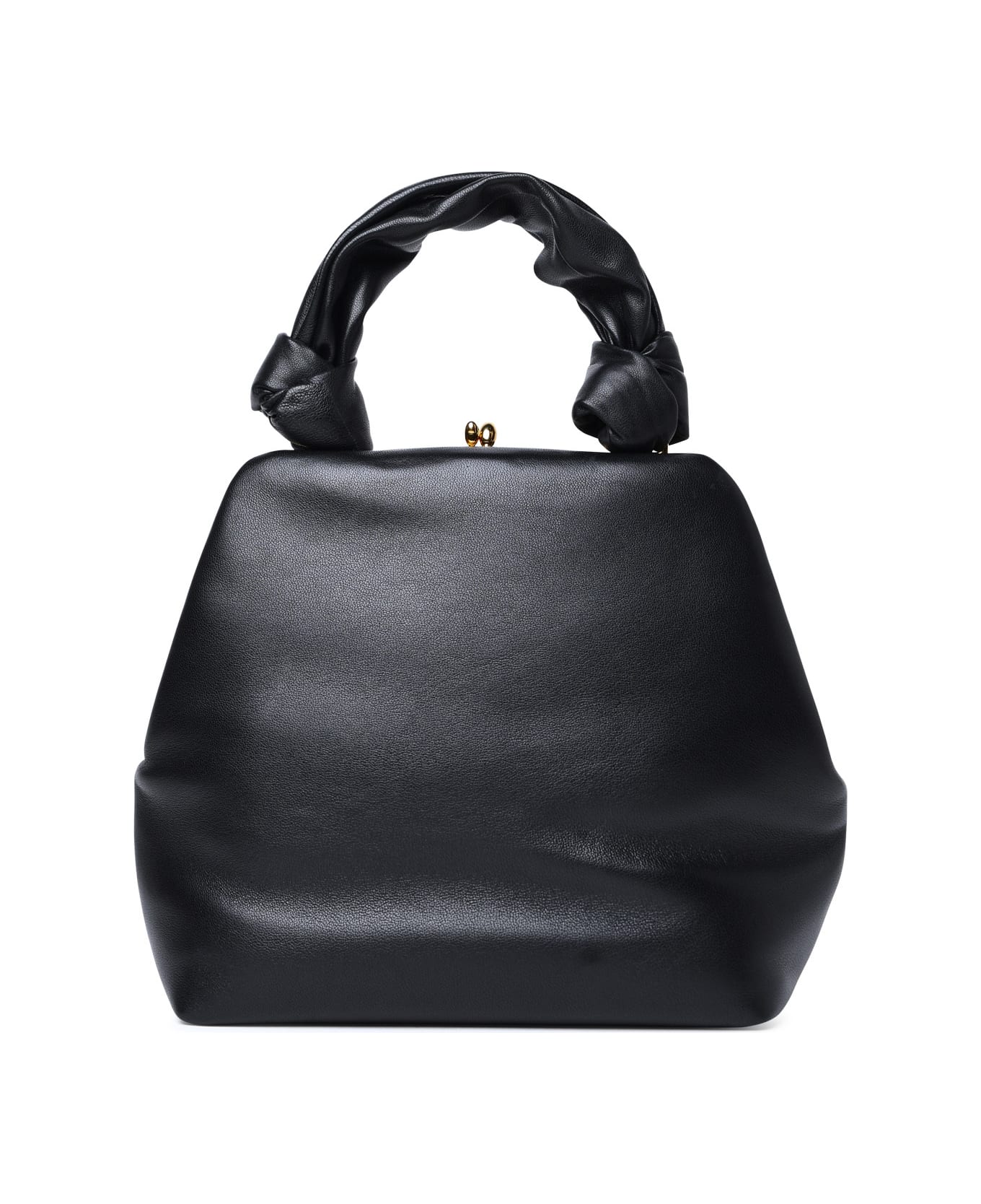 Jil Sander 'goji Square' Small Black Leather Bag - Nero