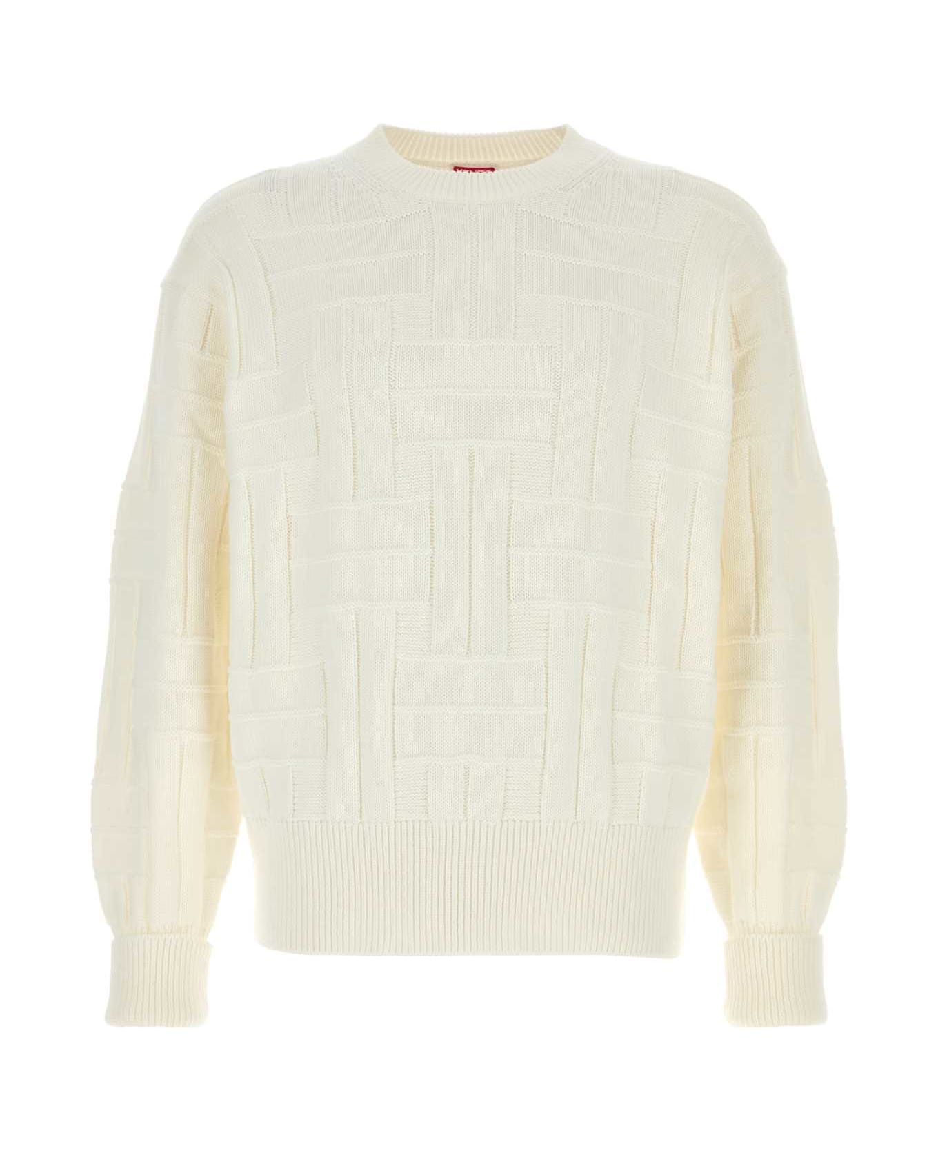 Kenzo White Cotton Sweater - OFFWHITE