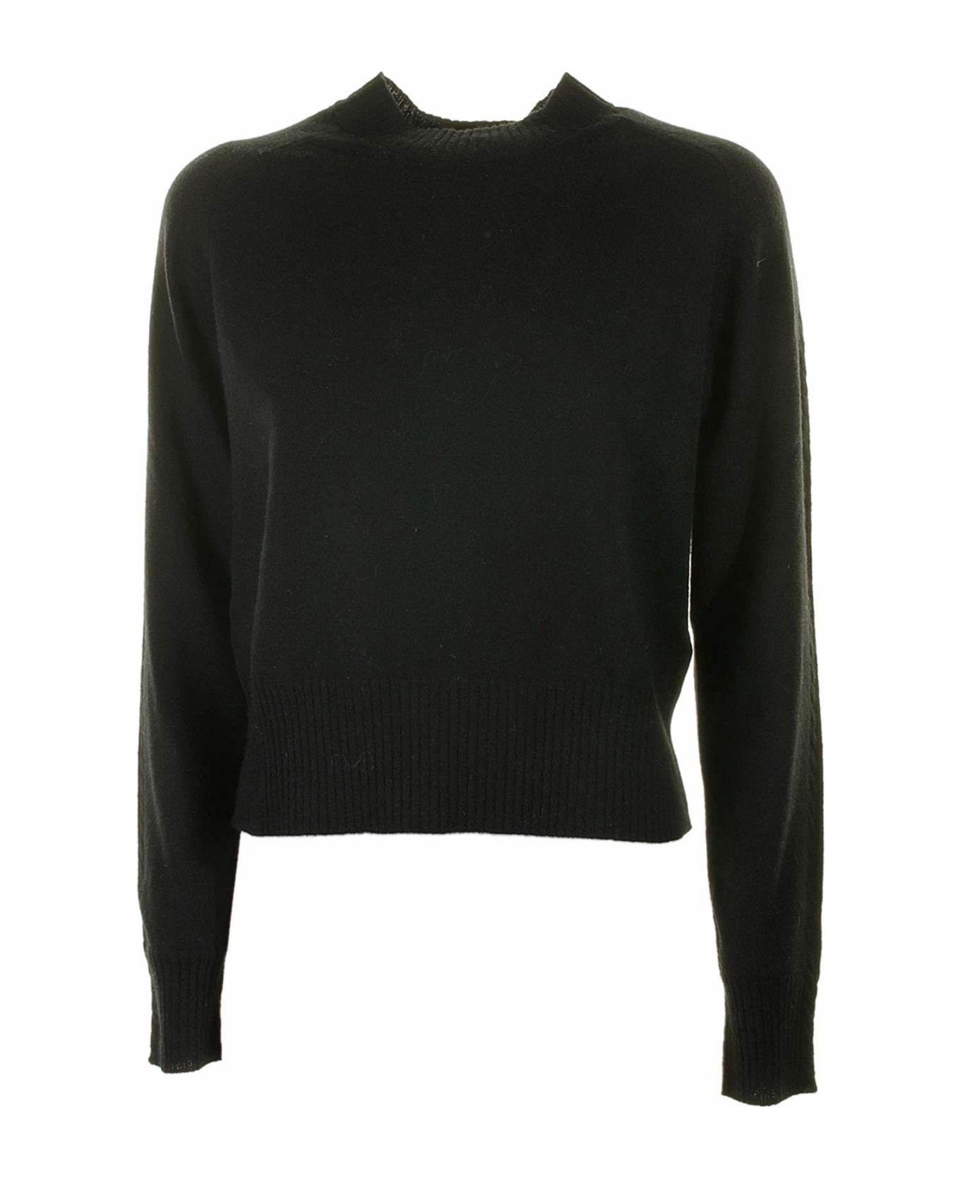 Seventy Black Sweater With Collar - NERO