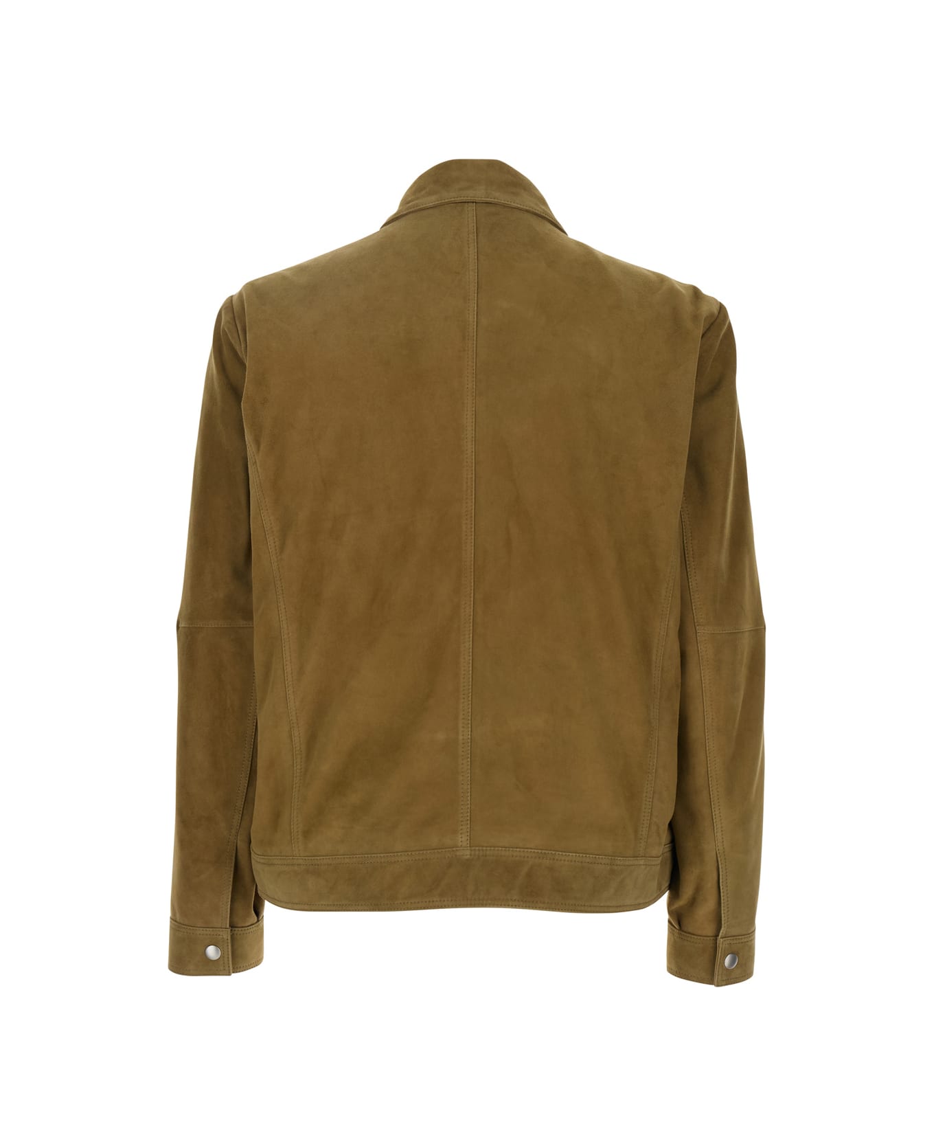 ARMA Brown Jacket With Classic Collar And Zip Closure In Suede Man - Brown