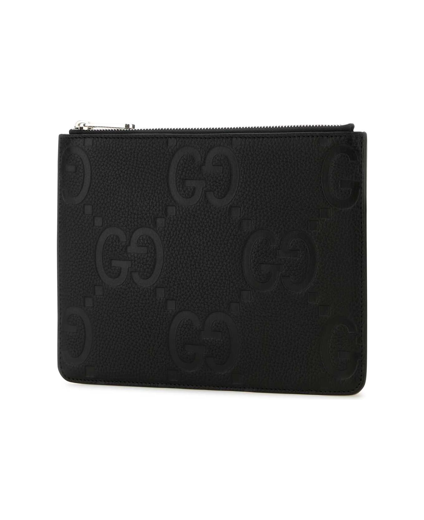 Gucci Black Leather Medium Clutch - Black