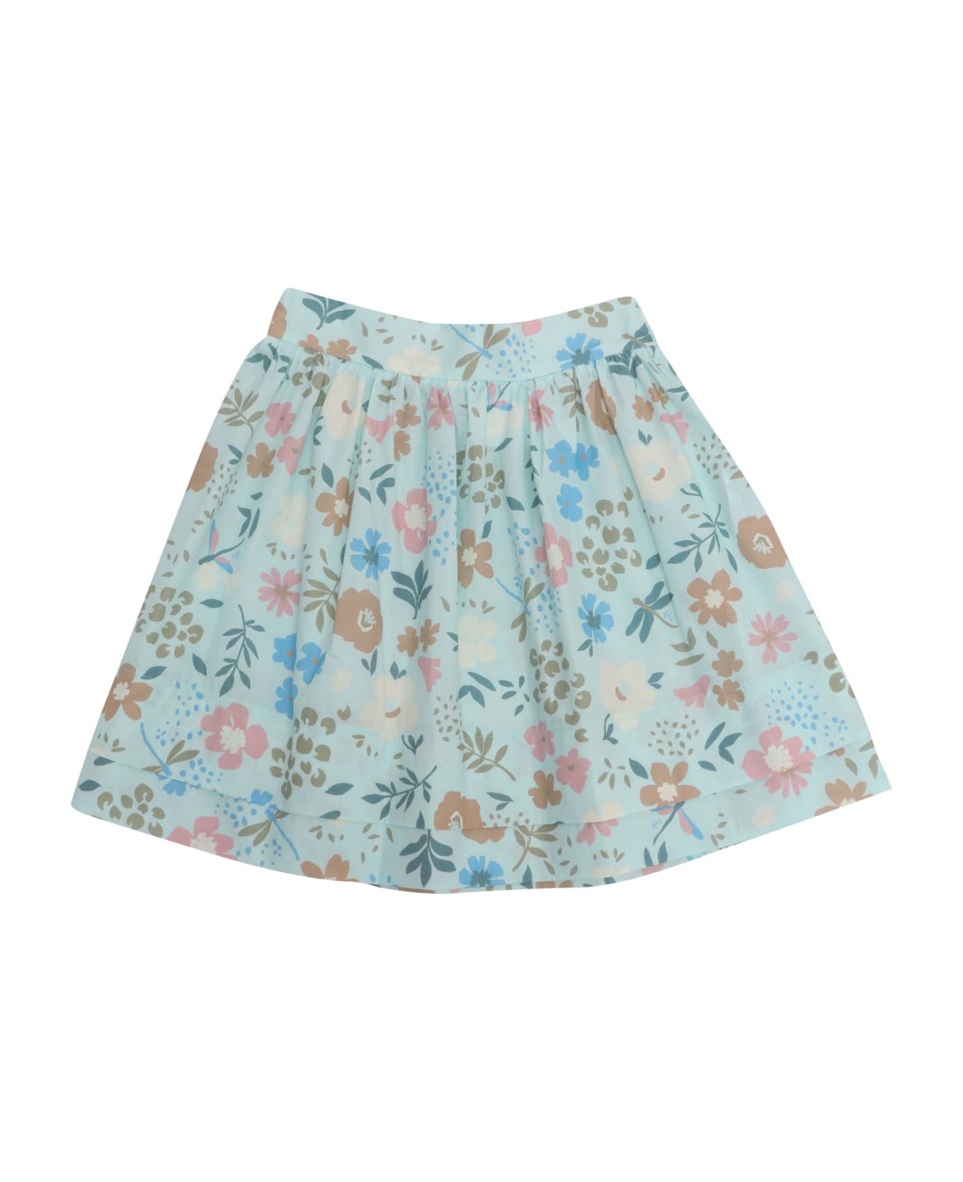 Il Gufo Floral Skirt - LIGHT BLUE