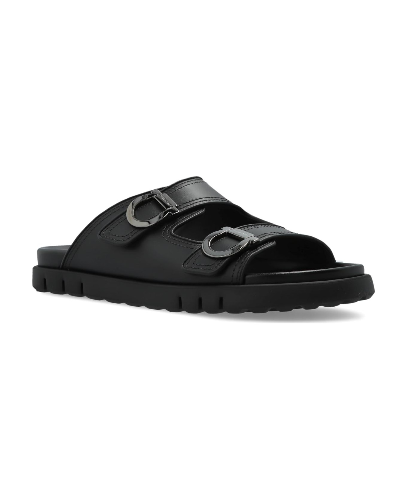 Ferragamo Leather Sandals Colly - BLACK