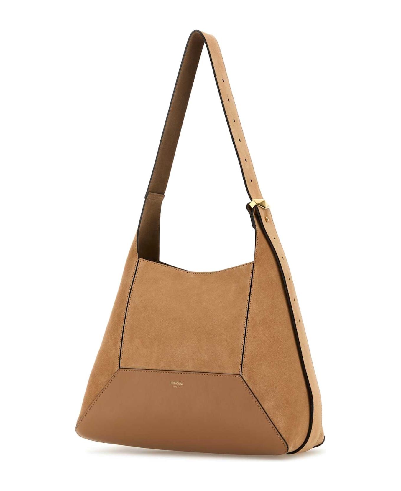 Jimmy Choo Camel Suede Medium Diamond Shoulder Bag - TOFFEEGOLD