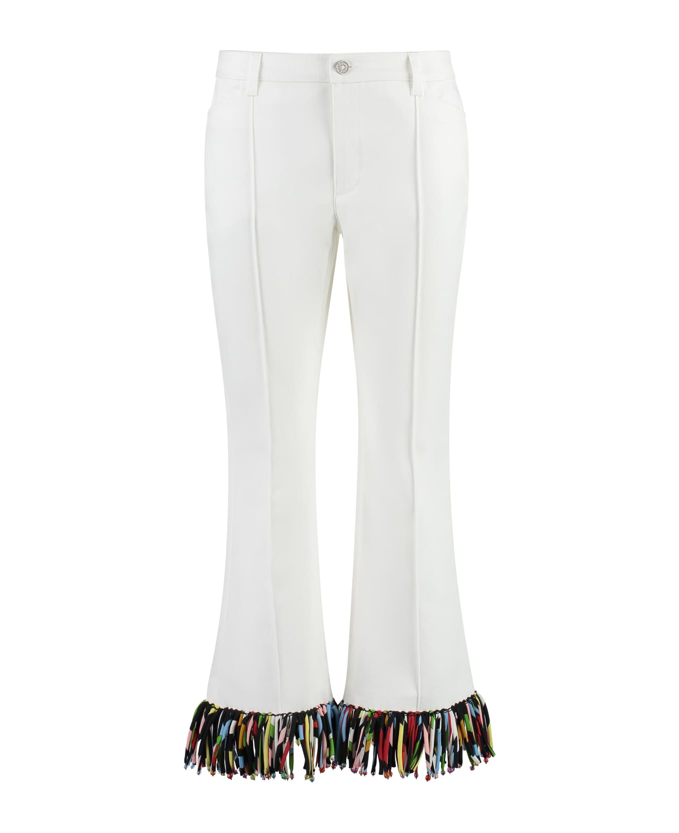 Pucci Cropped Flared Trousers - White