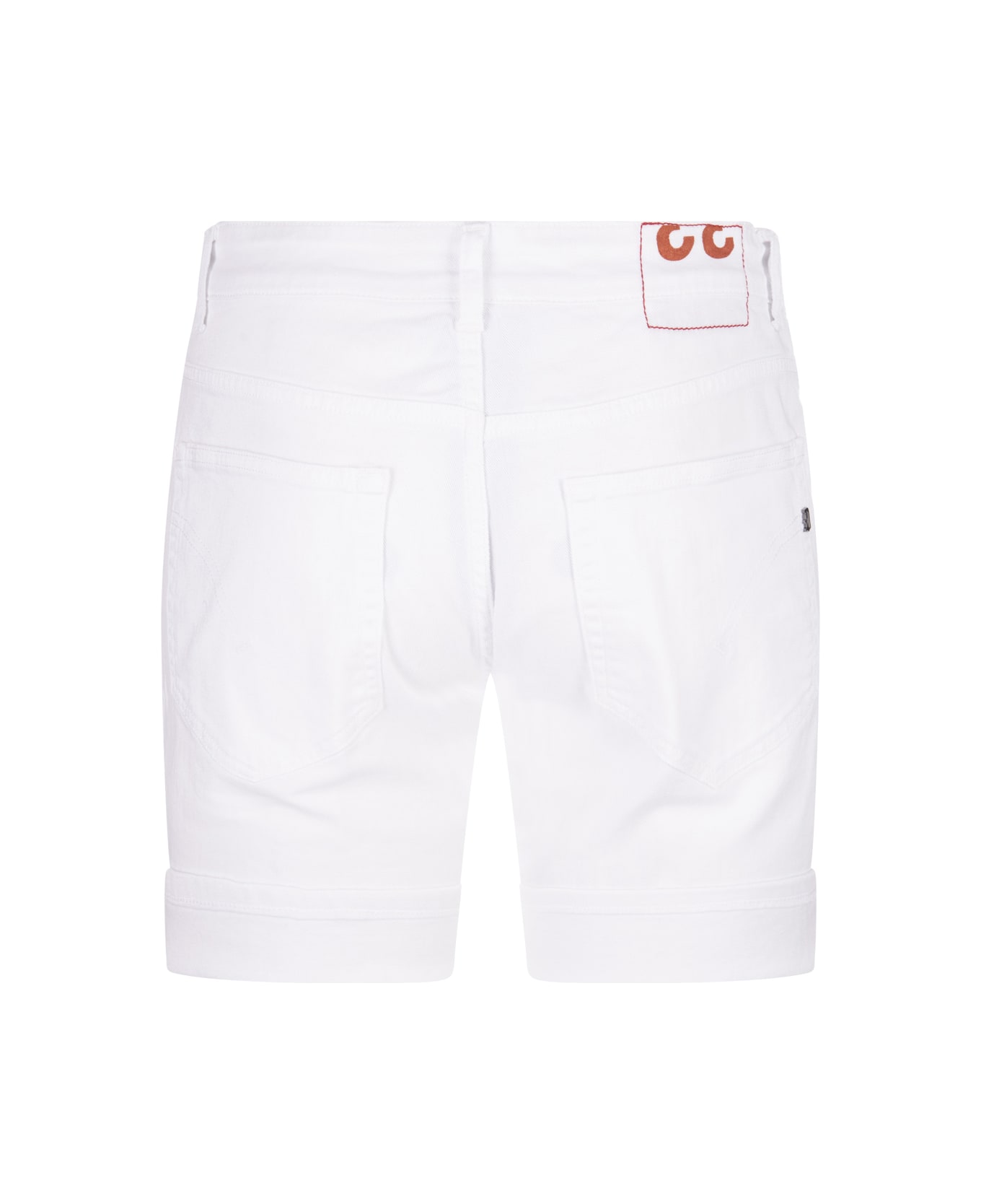 Dondup Derick Bermuda Shorts In White Bull Stretch - White