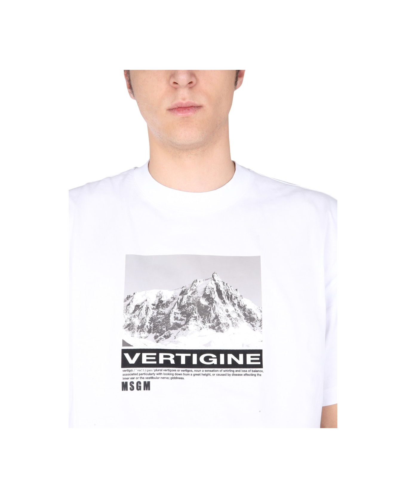 MSGM T-shirt With Vertigo Print - WHITE
