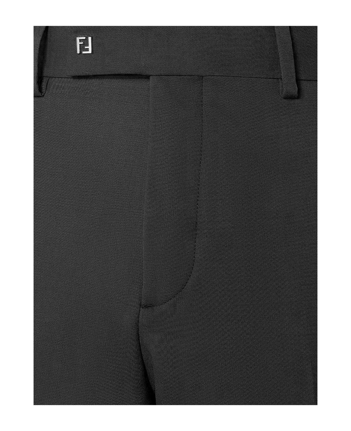 Fendi Virgin Wool Trousers - Black