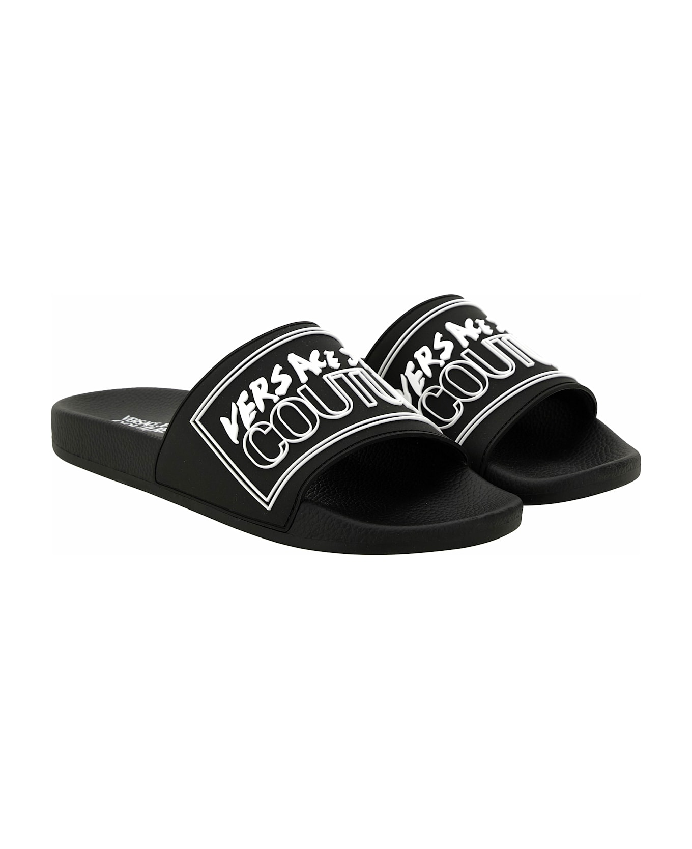 Versace Jeans Couture Pool Slides - Black