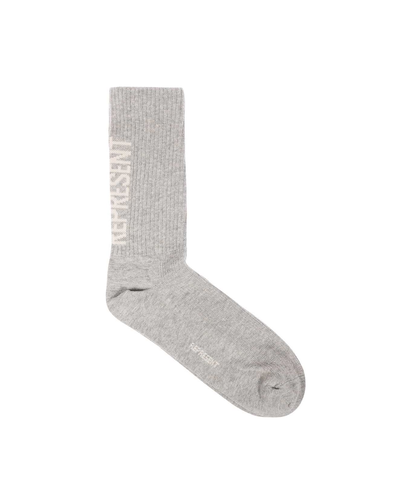 REPRESENT Cotton Socks With Logo - grey