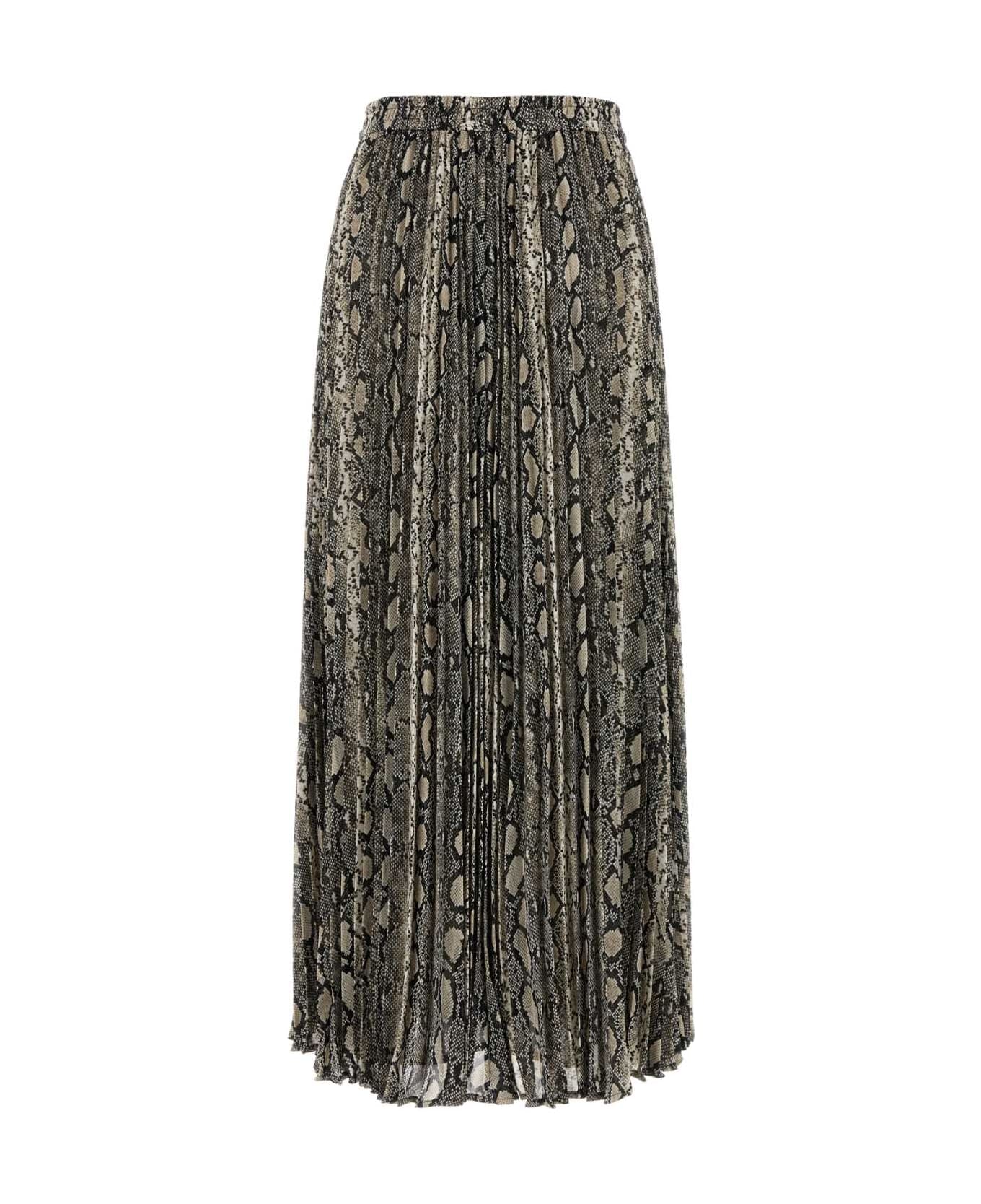 Michael Kors Printed Crepe Skirt - SOFTECRU