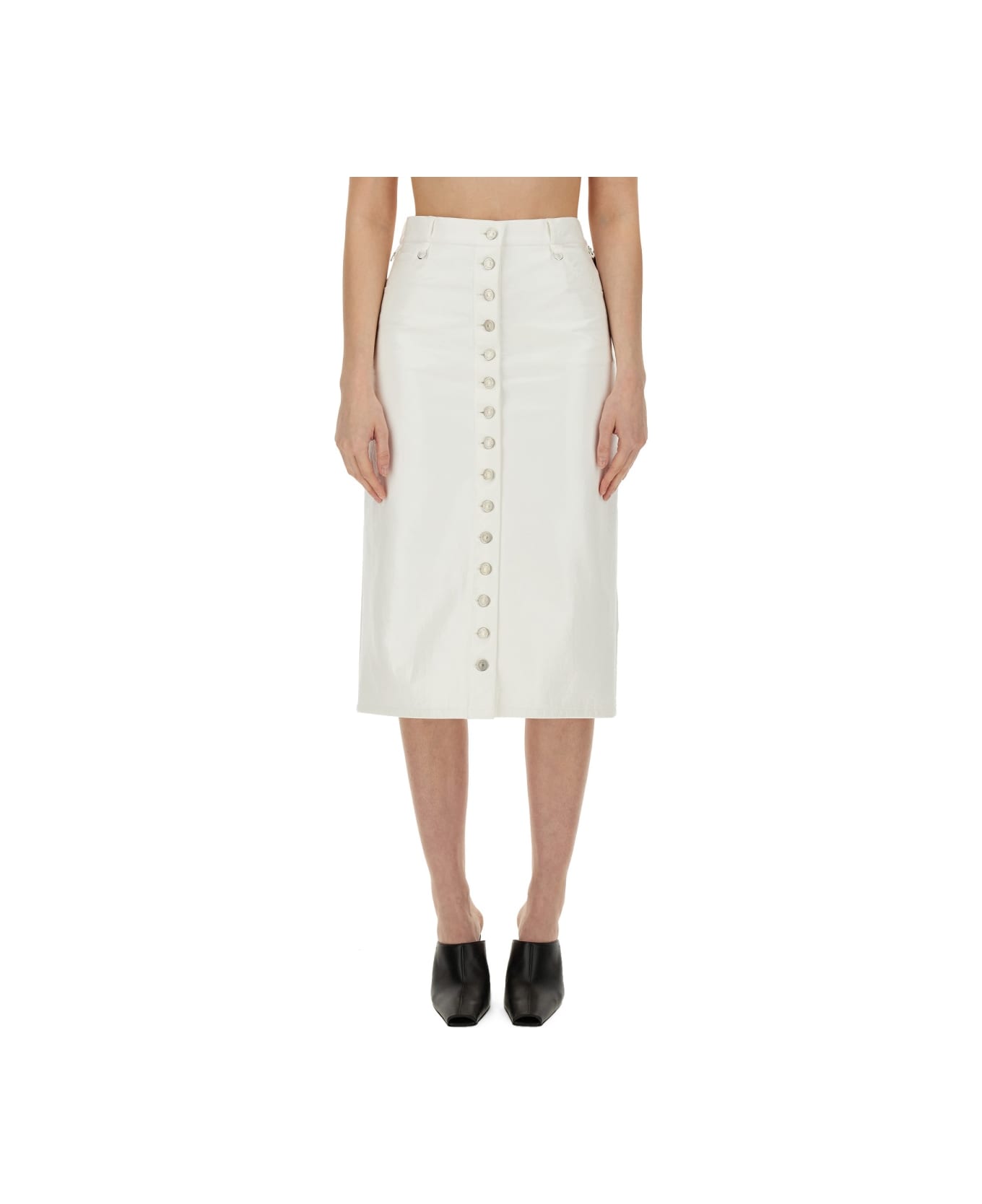 Courrèges Skirt With Buttons - WHITE スカート