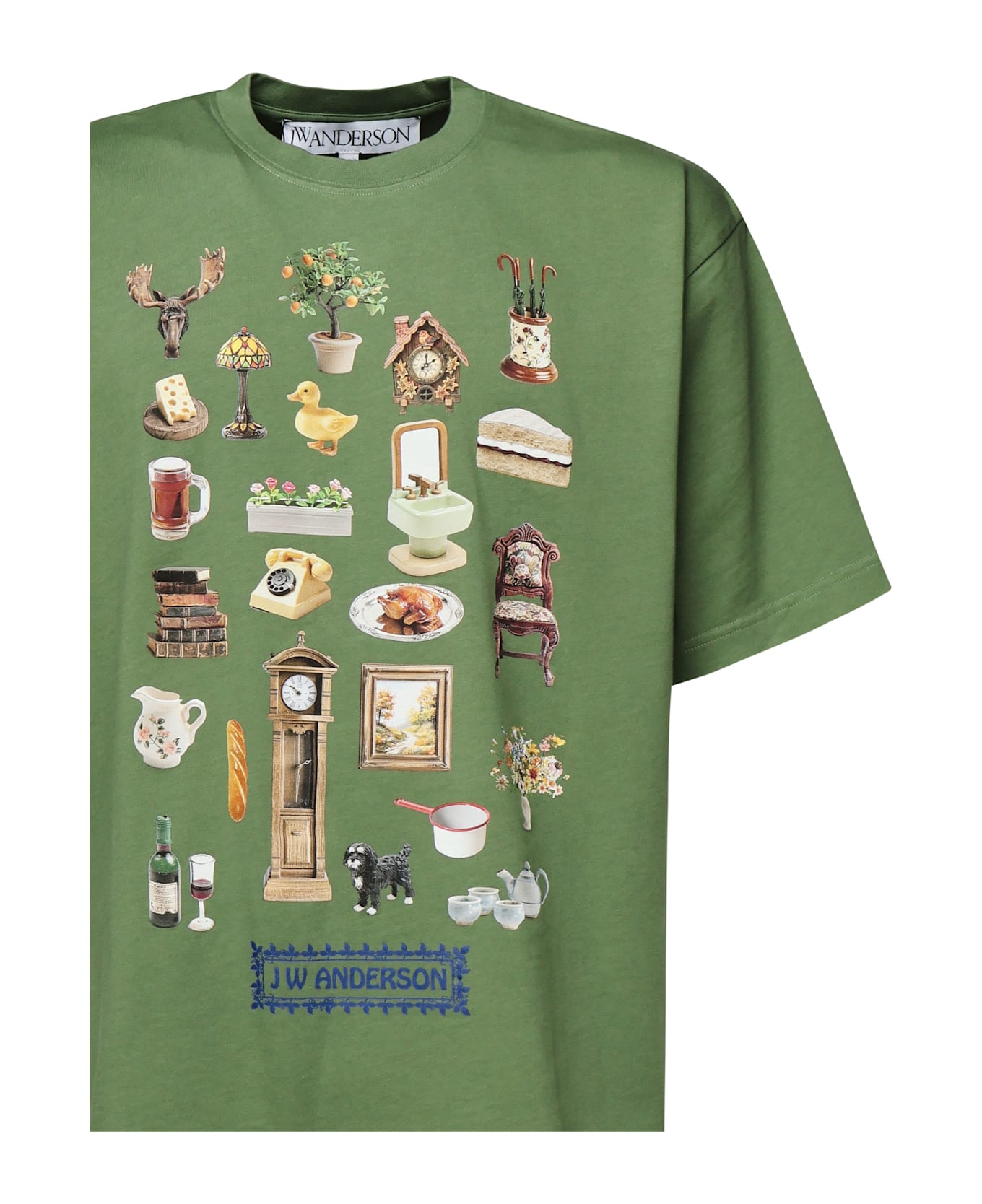 J.W. Anderson T-shirt With Diorama Print - FOREST GREEN