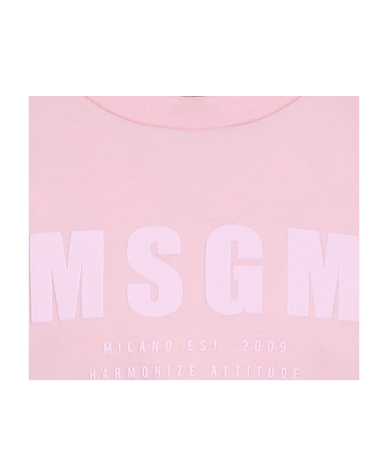 MSGM Pink T-shirt For Girl With Logo - Pink
