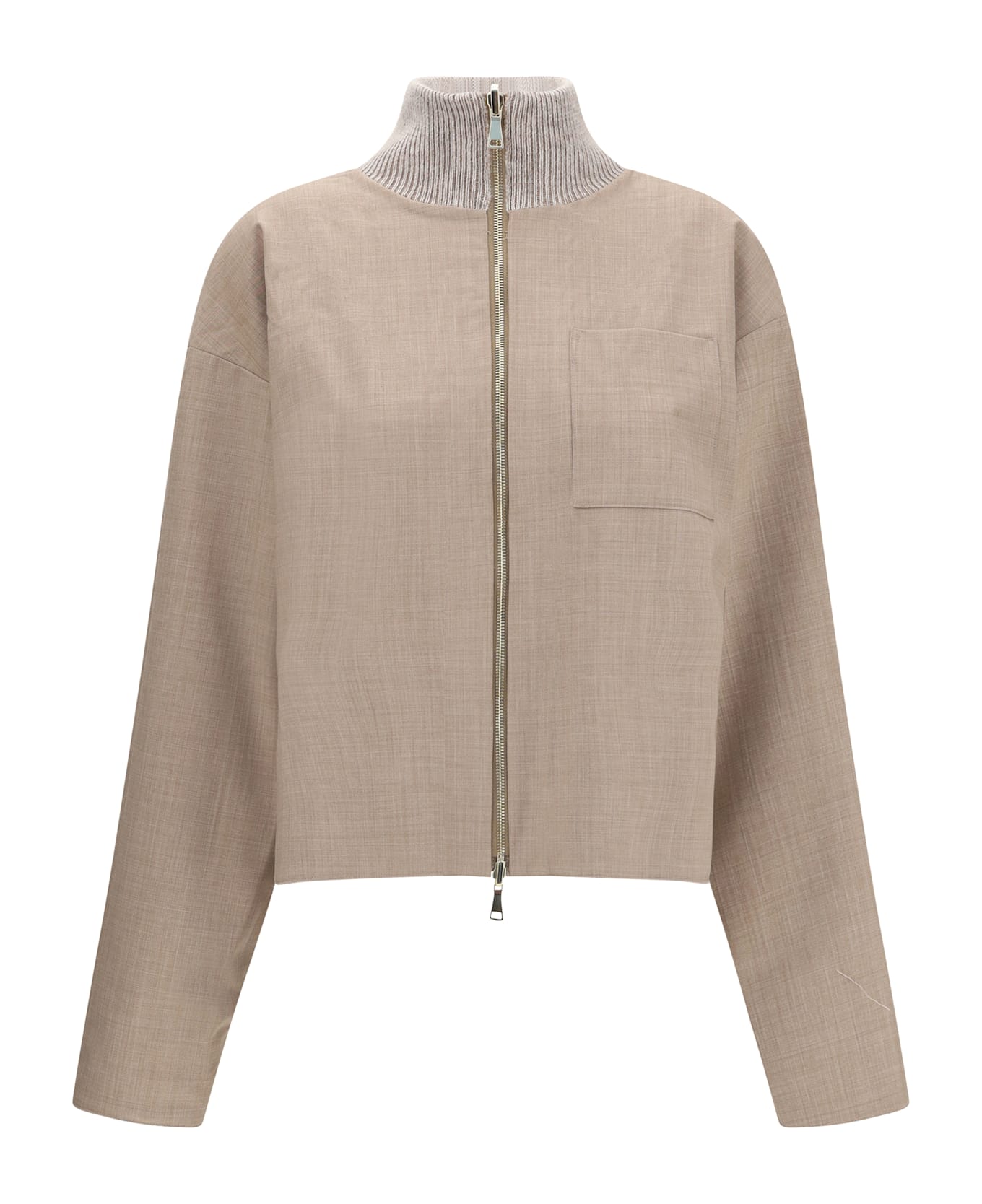 Fabiana Filippi Reversible Platinum Mohair Jacket