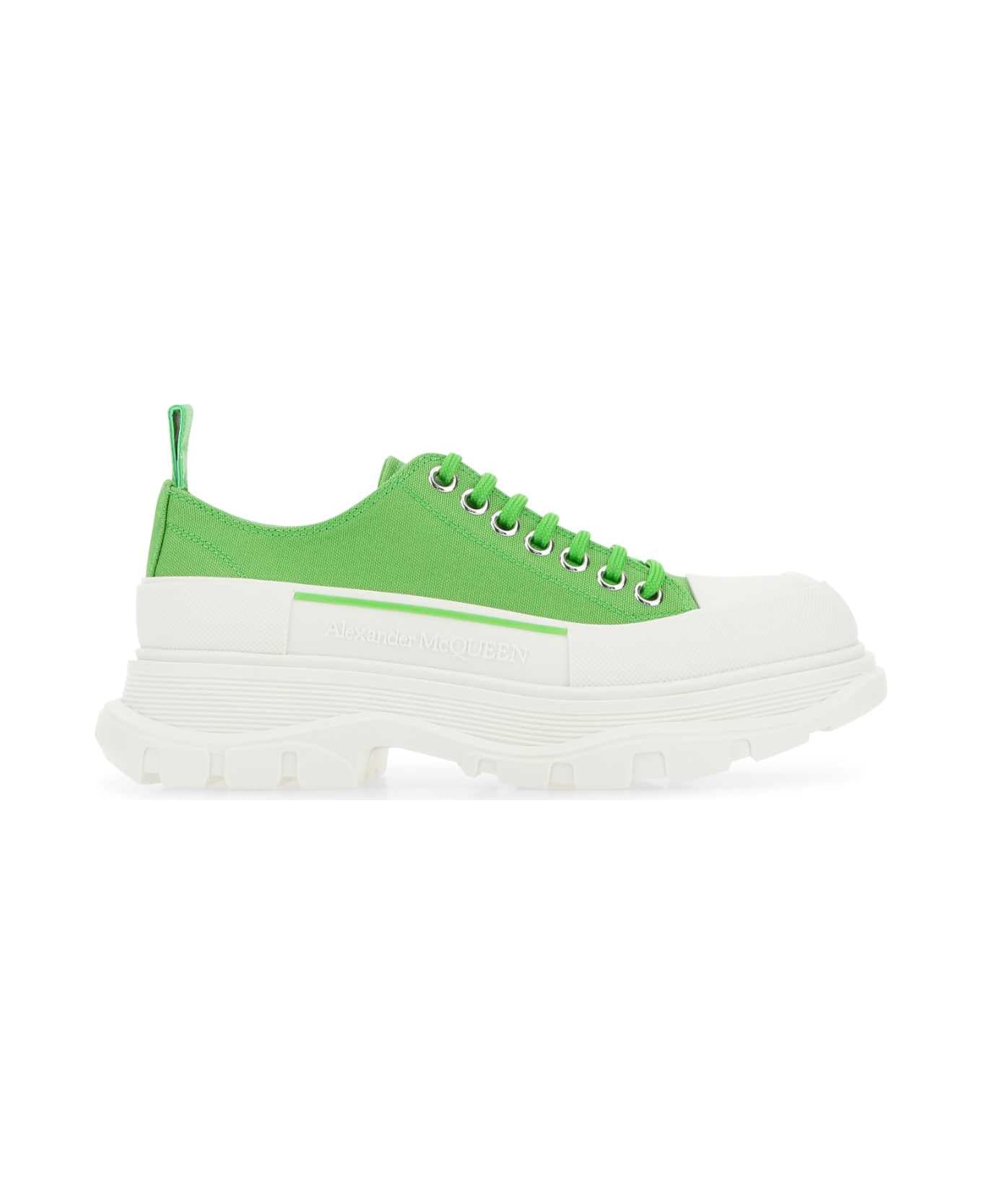 Alexander McQueen Green Canvas Tread Slick Sneakers - 3189