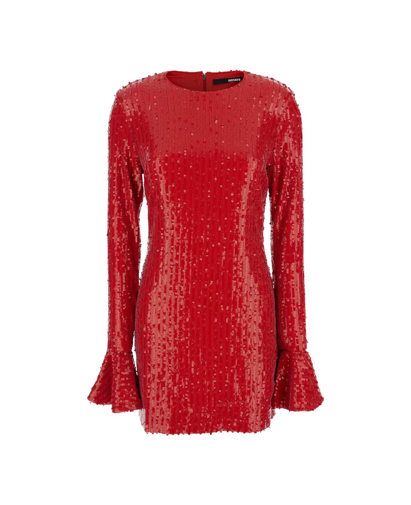 Rotate by Birger Christensen Sequins Ls Mini Dress - Red