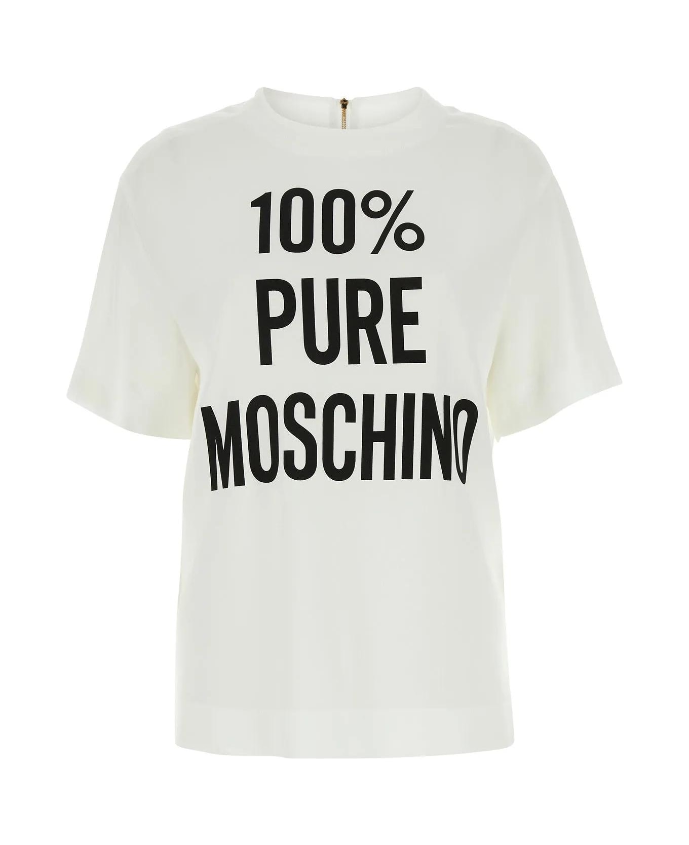 Moschino White Crepe T-shirt - WHITE