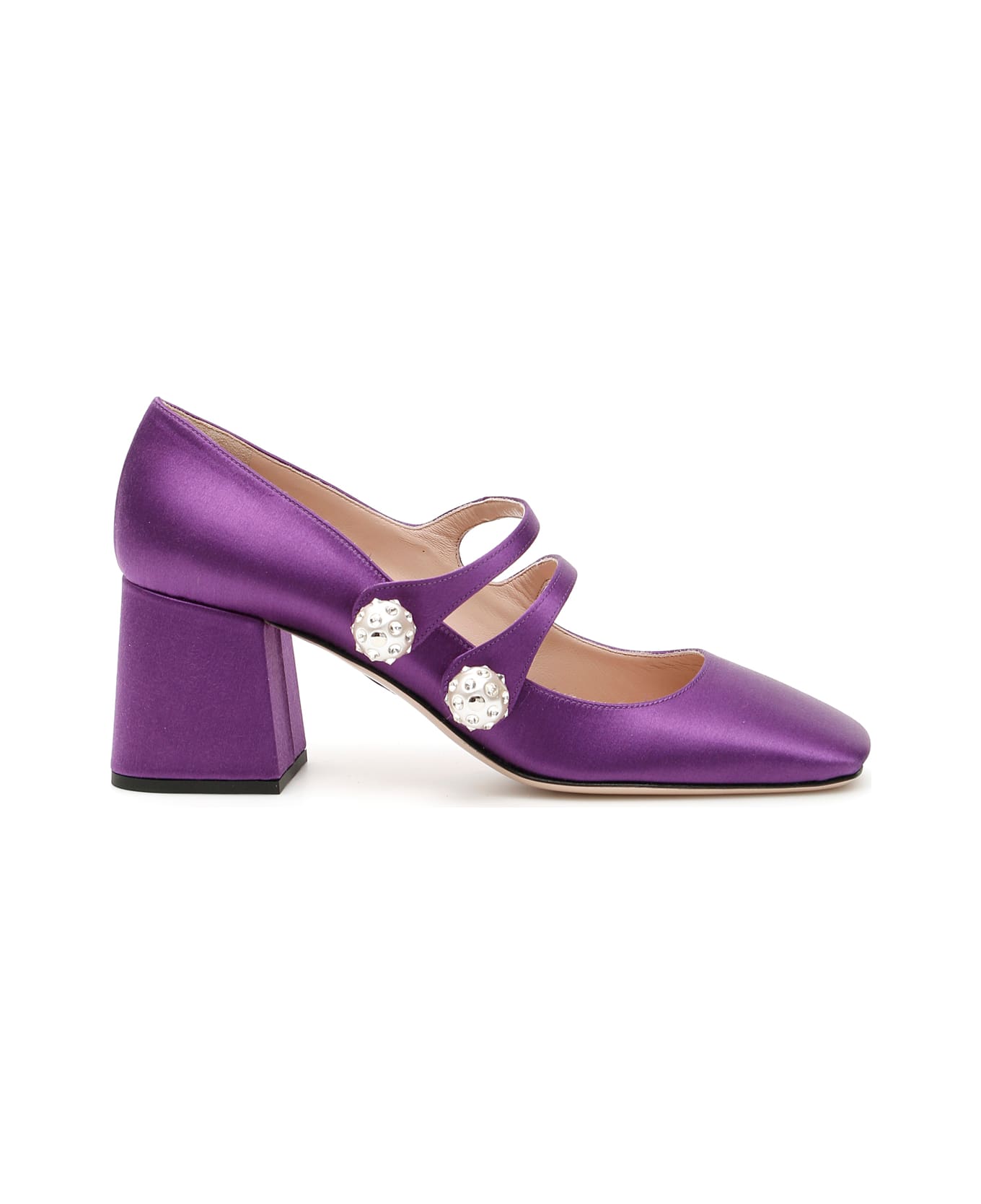 Miu Miu Pearl Satin Pumps - VIOLA (Purple)