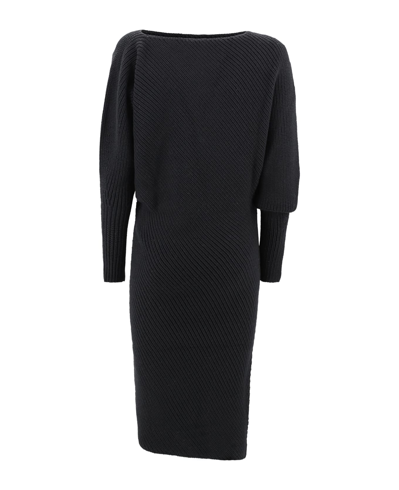 Philosophy di Lorenzo Serafini Chunky-knit Midi Dress - Black