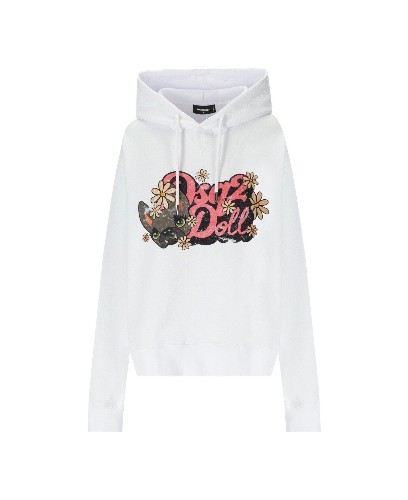 Dsquared2 Hilde Doll Cool Fit Hoodie - Bianco