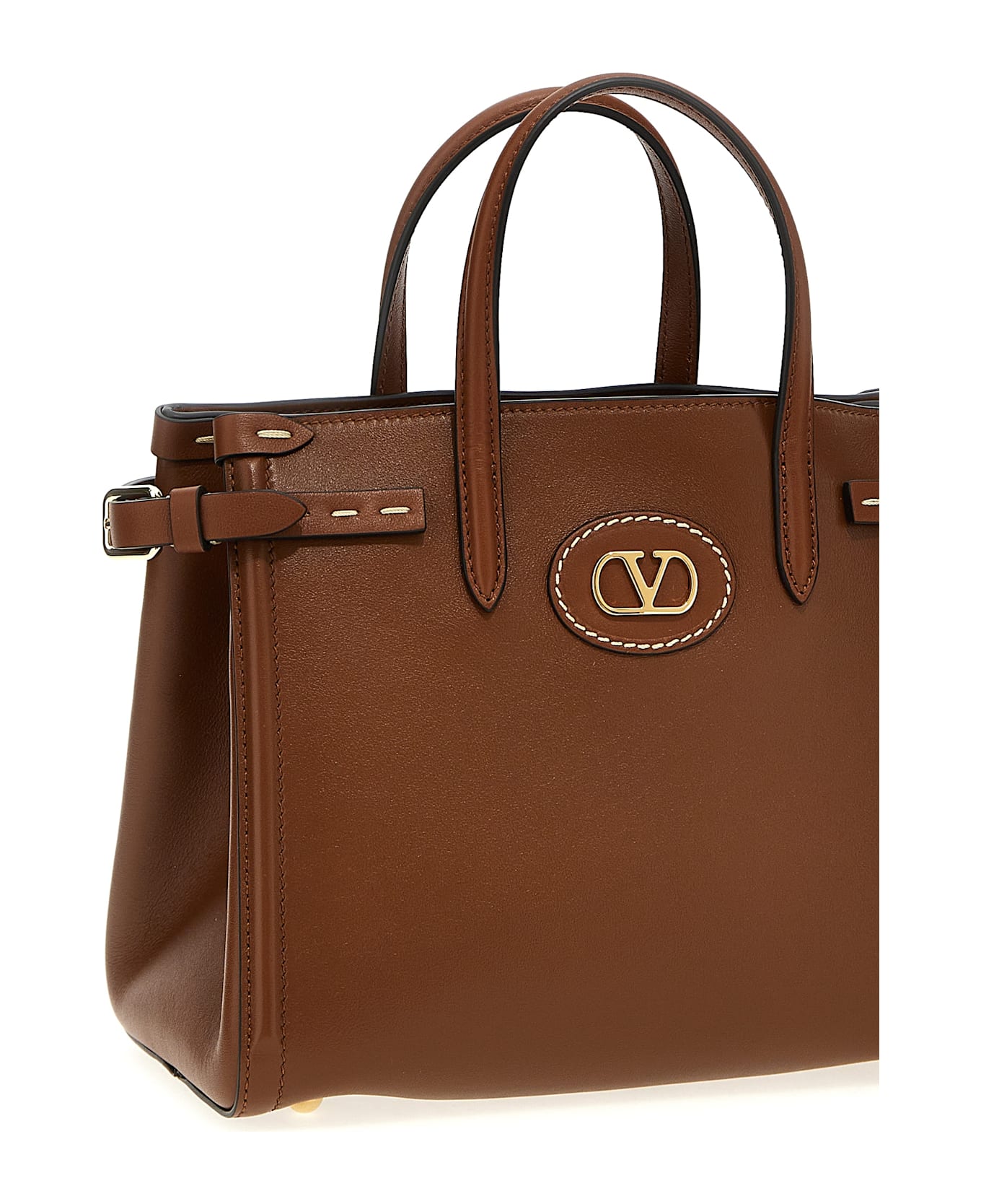 Valentino Garavani 'antibes' Small Handbag - Brown