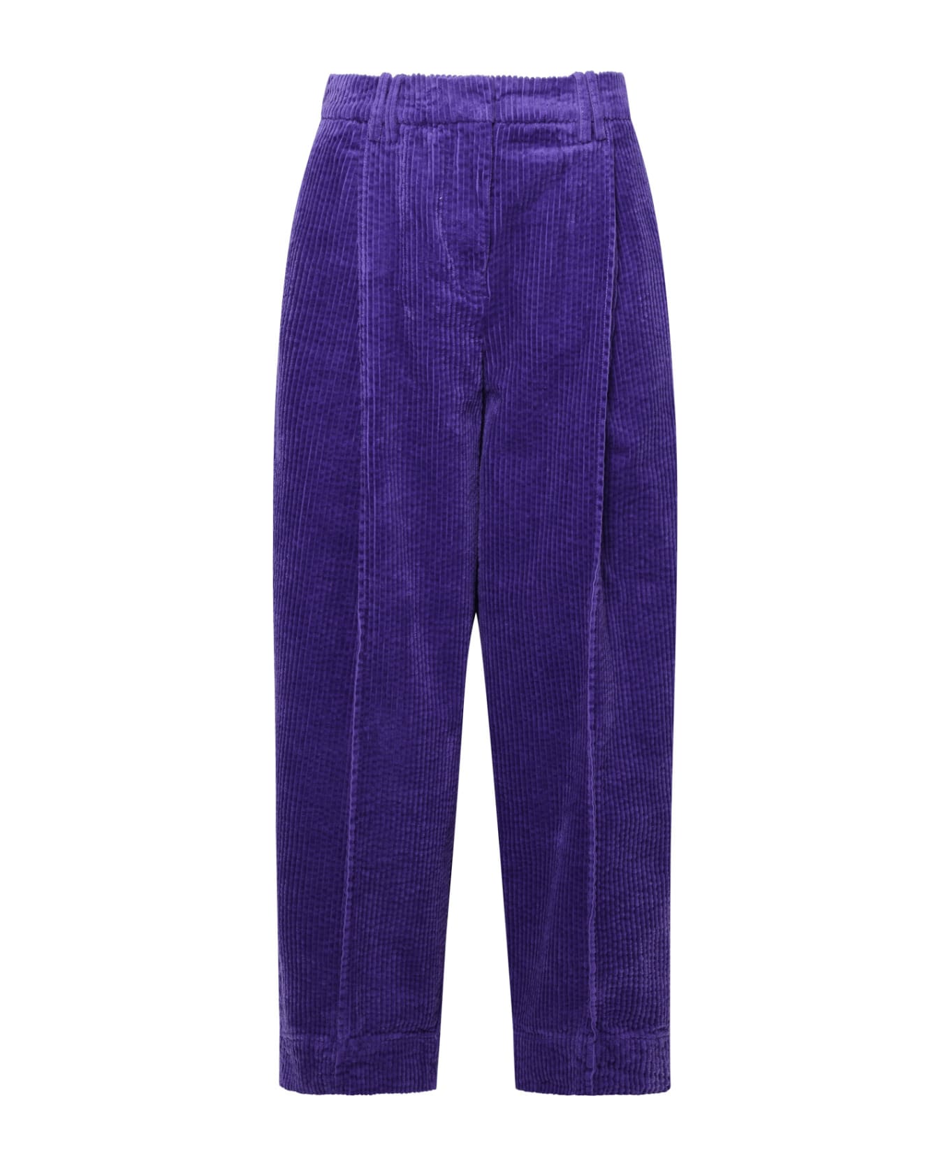 Ganni 'corduroy' Purple Corduroy Pants - Violet