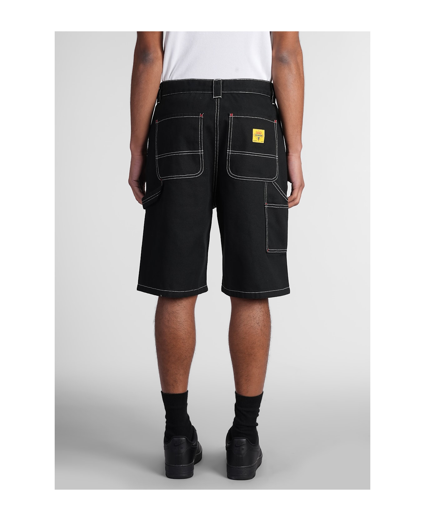 Icecream Shorts In Black Cotton - black