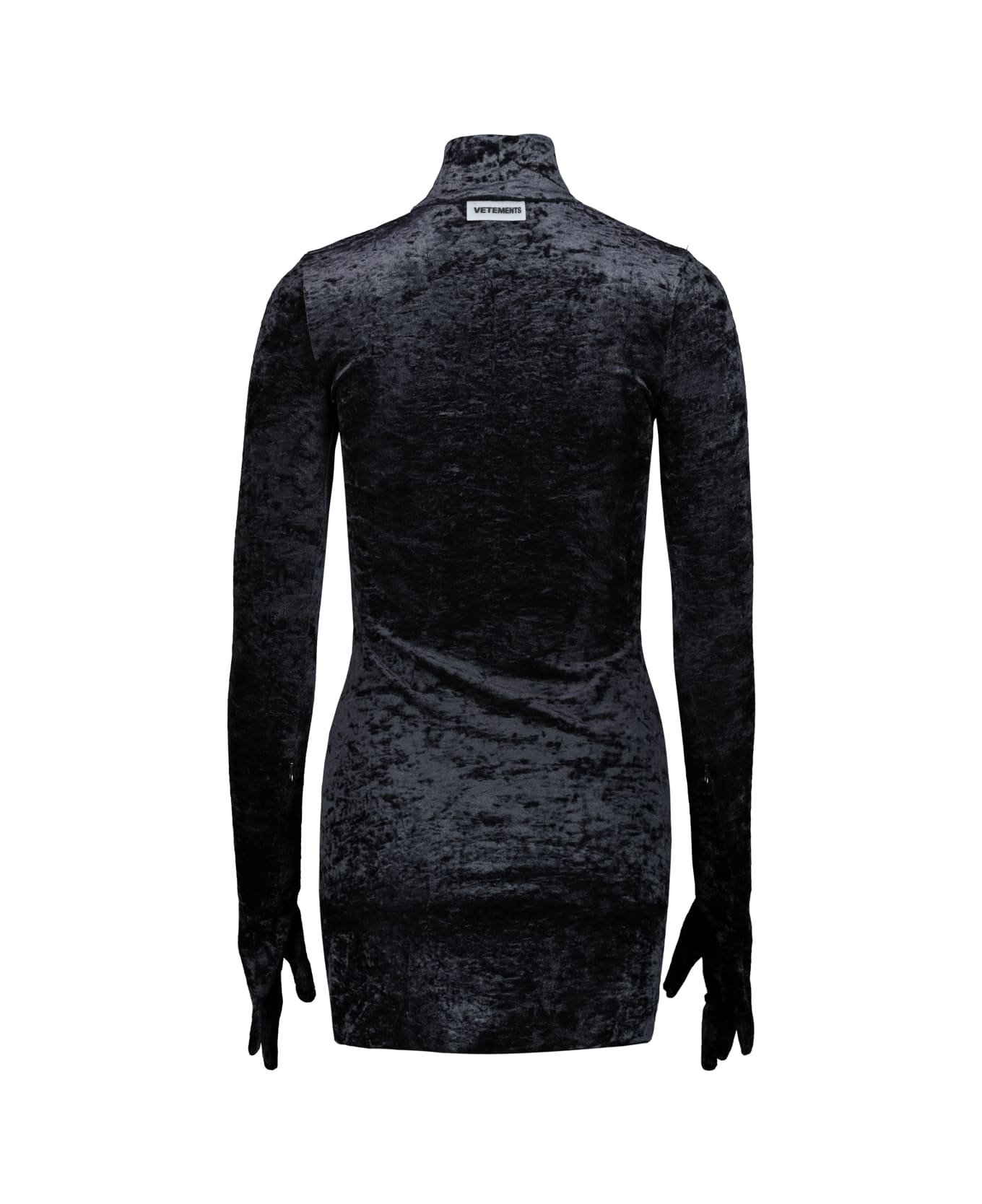VETEMENTS Velvet Styling Dress With Gloves - Black ニットウェア