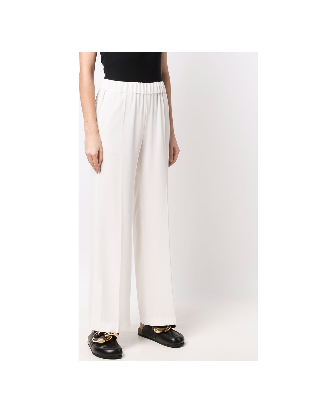 Alberto Biani Cady Elasticated Trousers - White