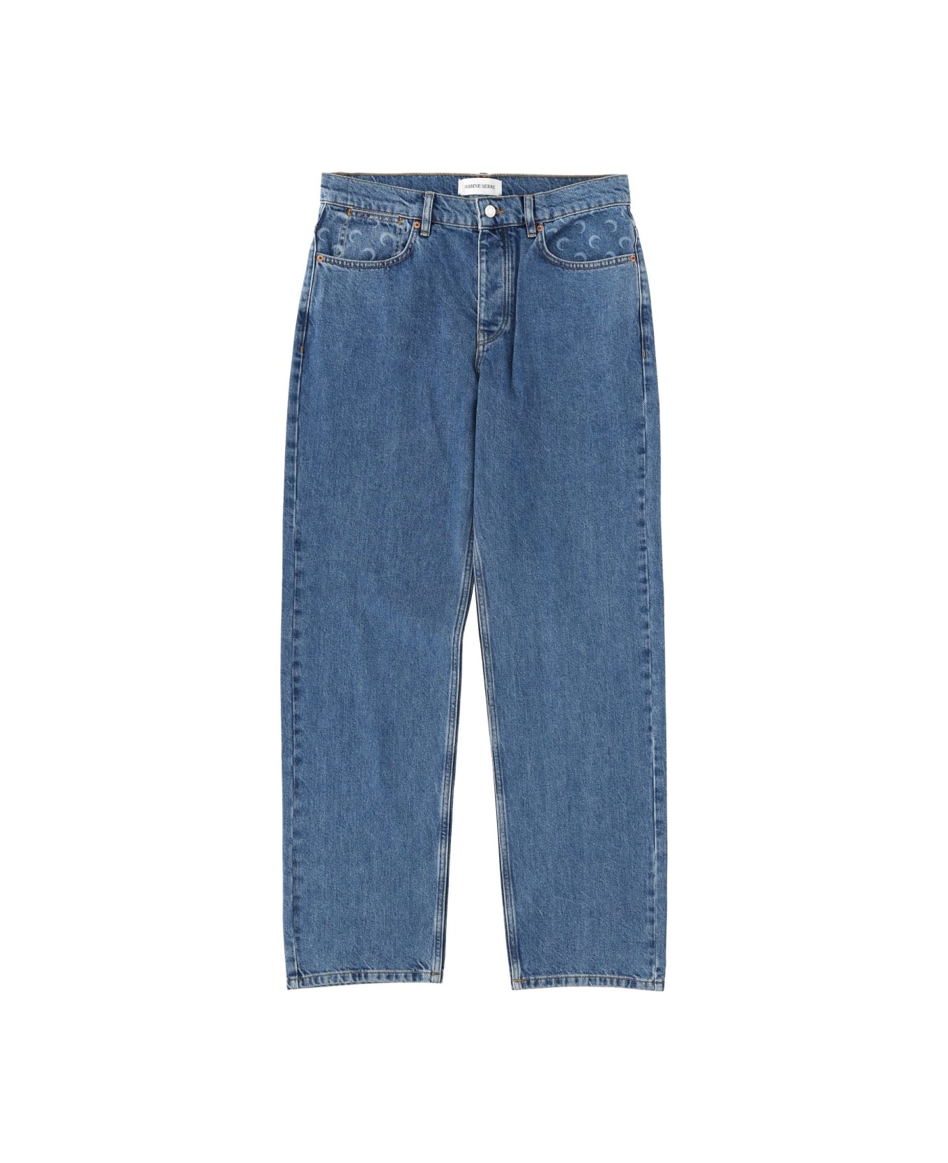 Marine Serre "moon Waxed" Jeans - BLUE
