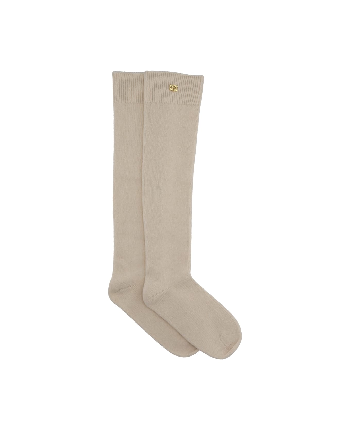 Ganni Wool Socks. - IVORY
