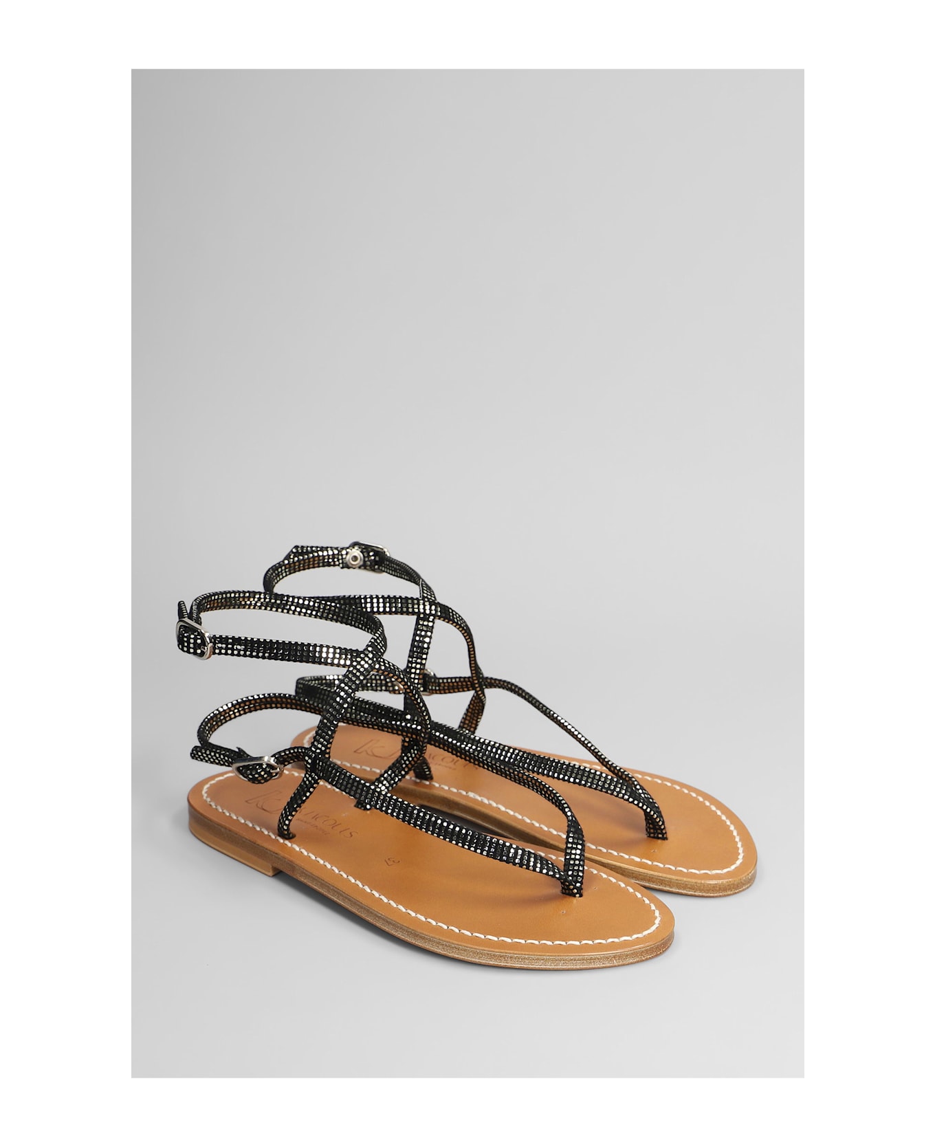 K.Jacques Abaki F Flats In Black Leather - black