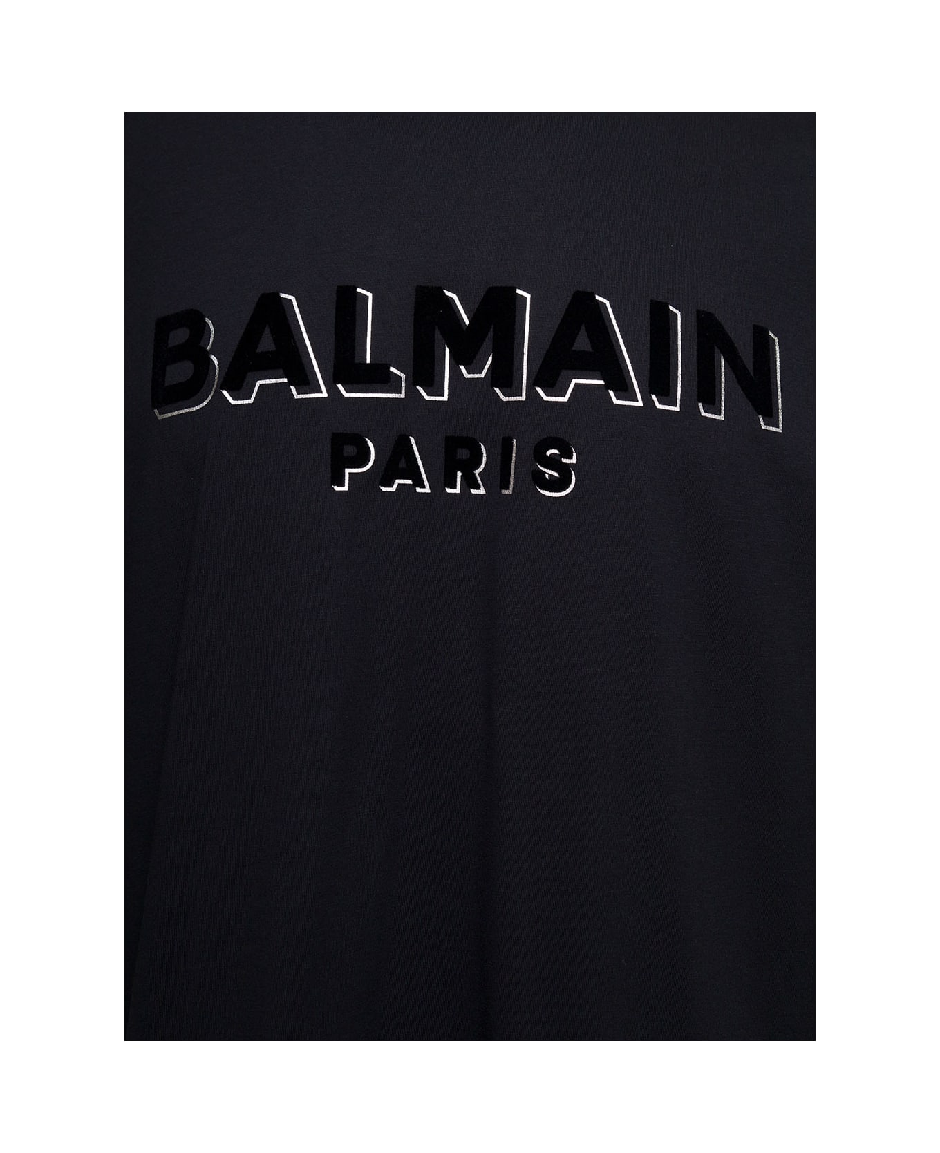 Balmain Flock & Foil T-shirt - Bulky Fit - Black シャツ