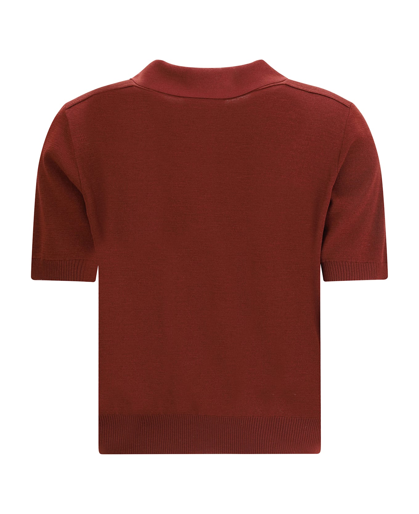 Burberry Wool Polo Shir - BROWN