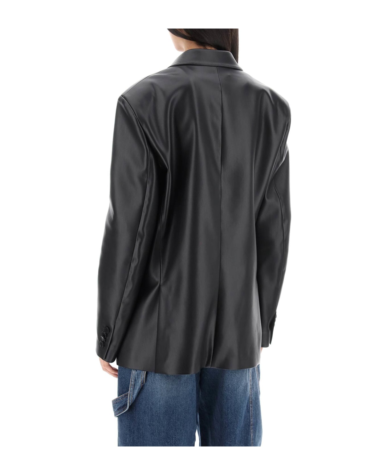 Stella McCartney Double-breasted Jacket In Vegan Leather - BLACK (Black)