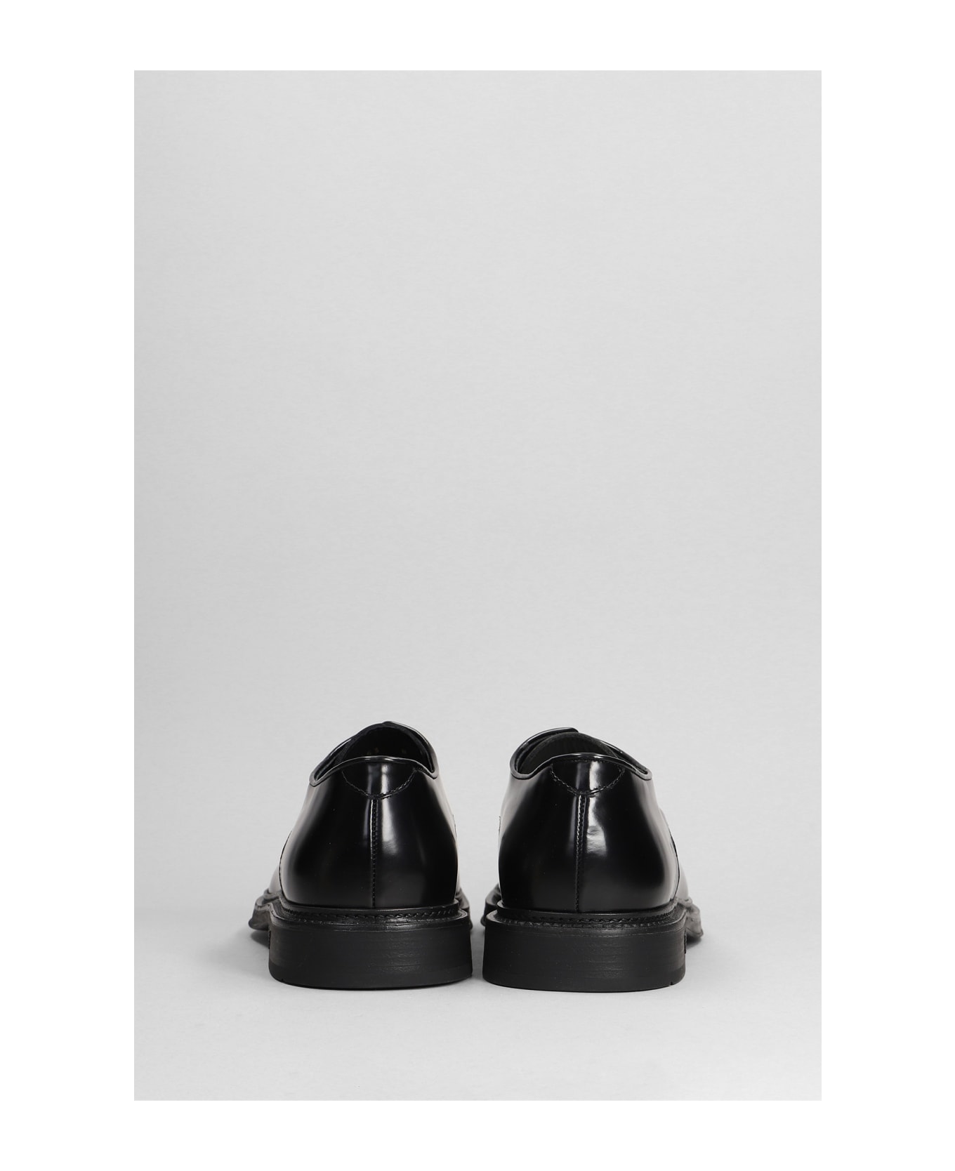 Emporio Armani Leather Derby Shoes - black