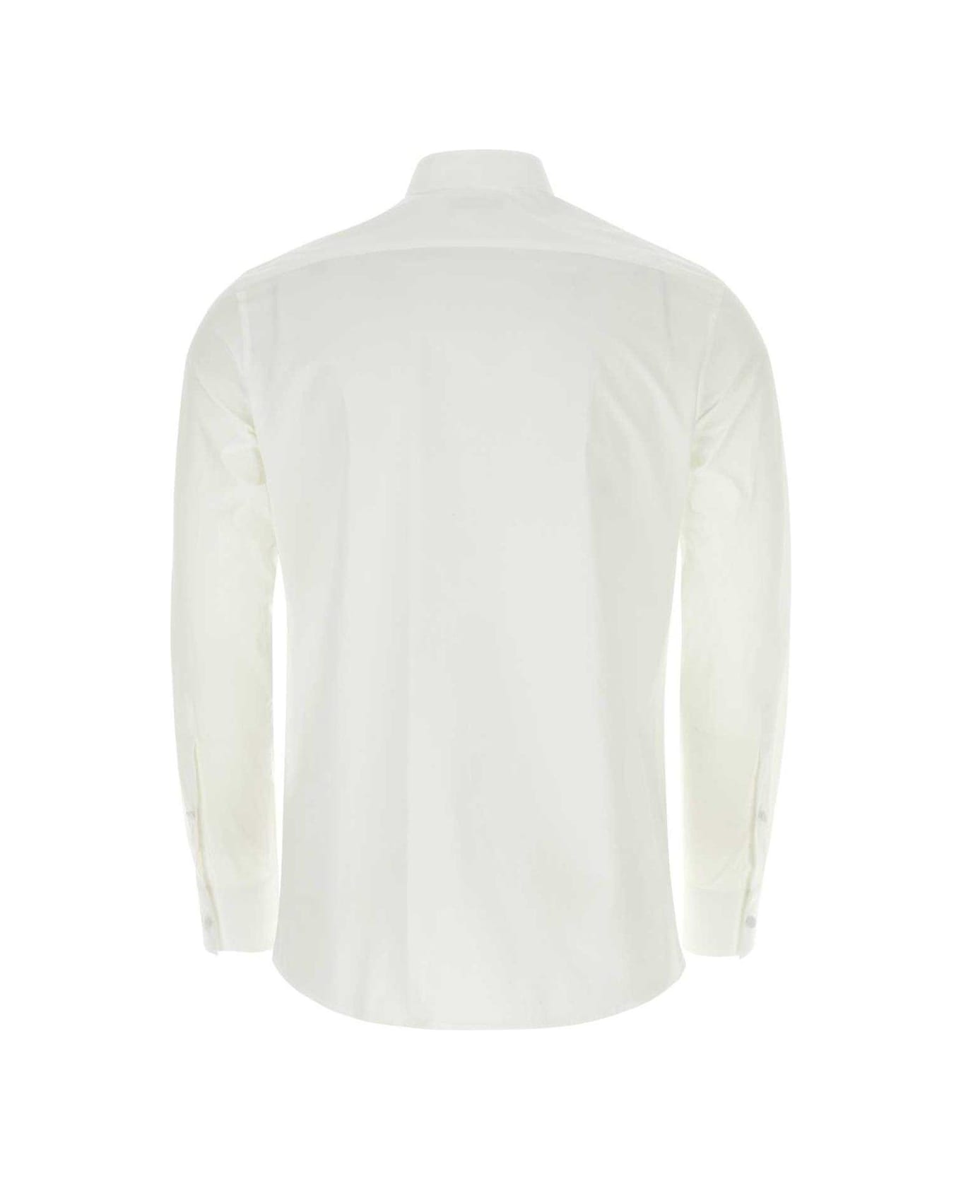 Valentino Long-sleeved Poplin Shirt - BIANCO