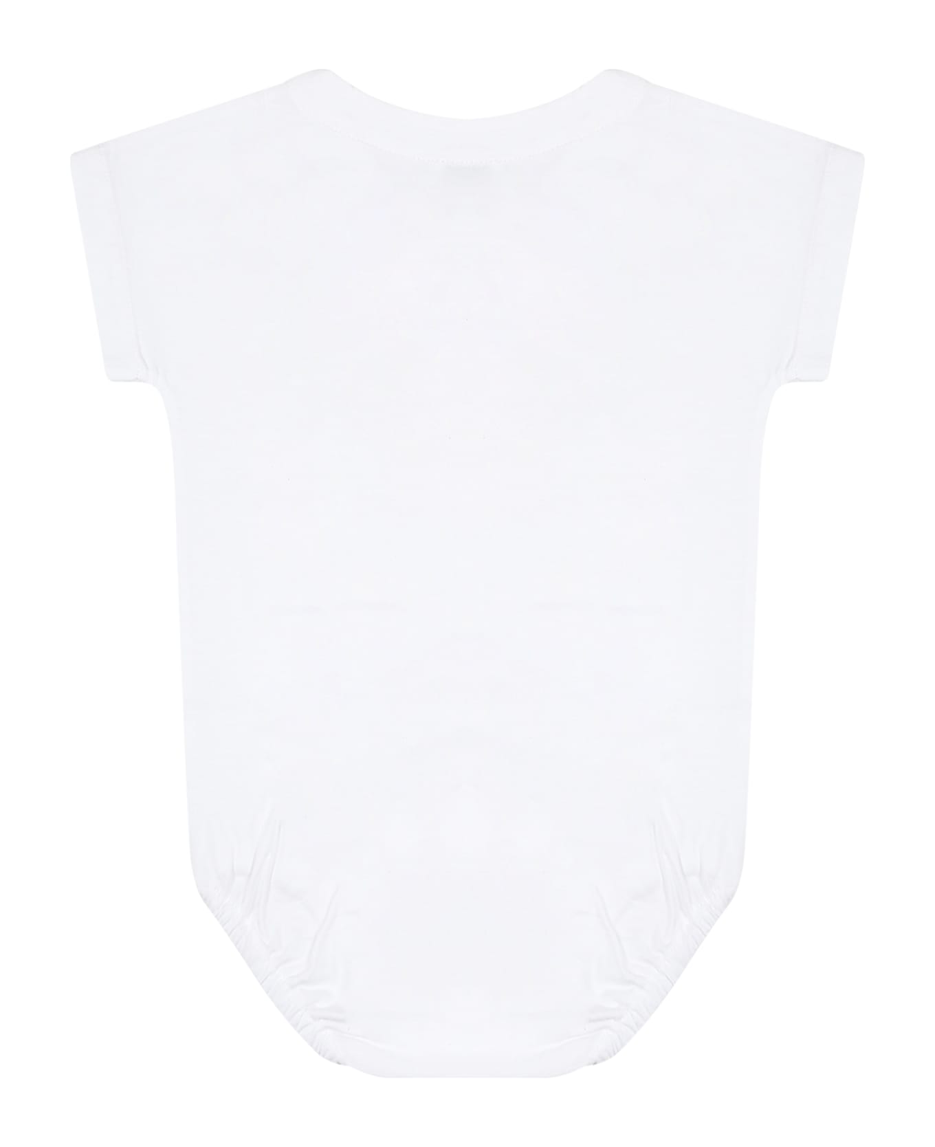 Burberry brown White Body For Baby Girl With Logo Print - White