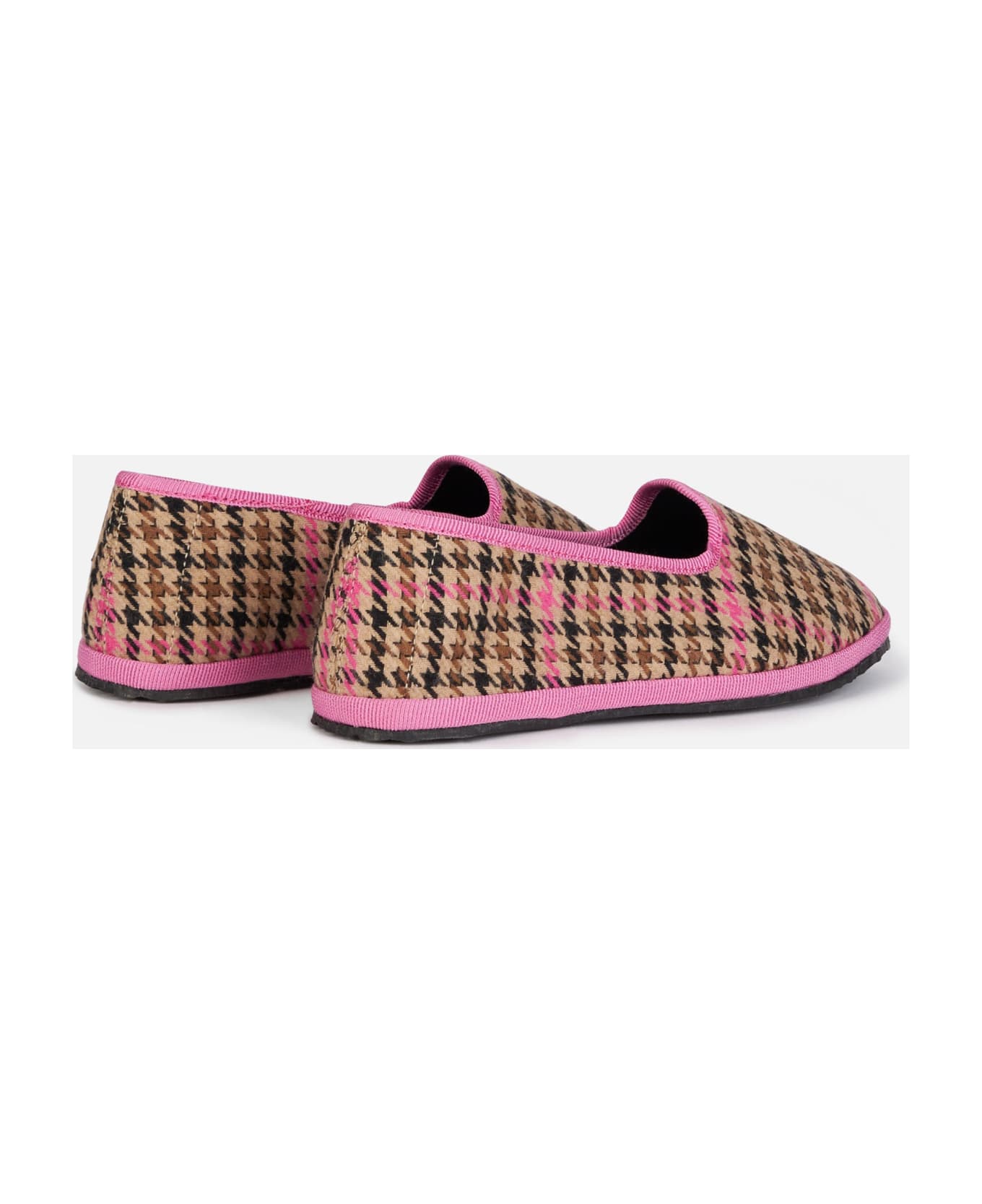 MC2 Saint Barth Girl Pied De Poule Slipper Loafers | My Chalom Special Edition - BROWN