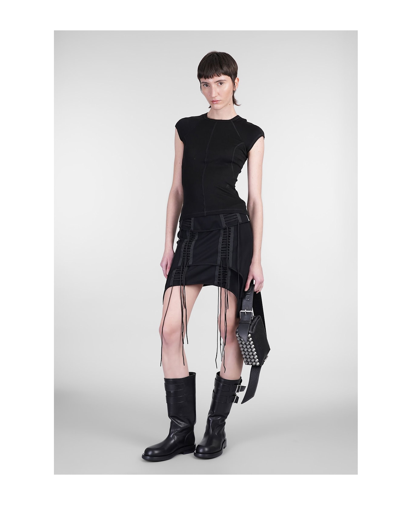 Helmut Lang Skirt In Black Rayon - black