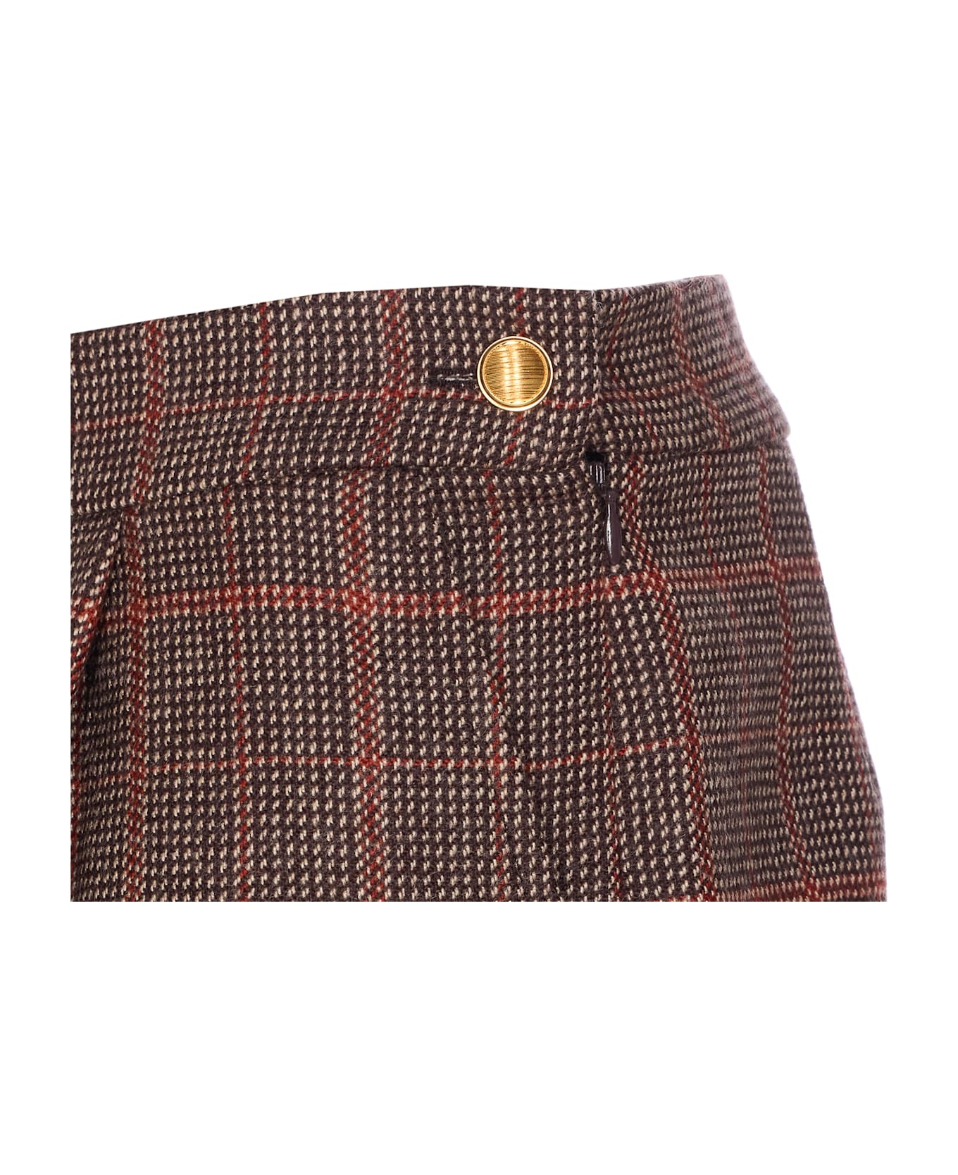 Chloé Mini Check Skirt - Brown