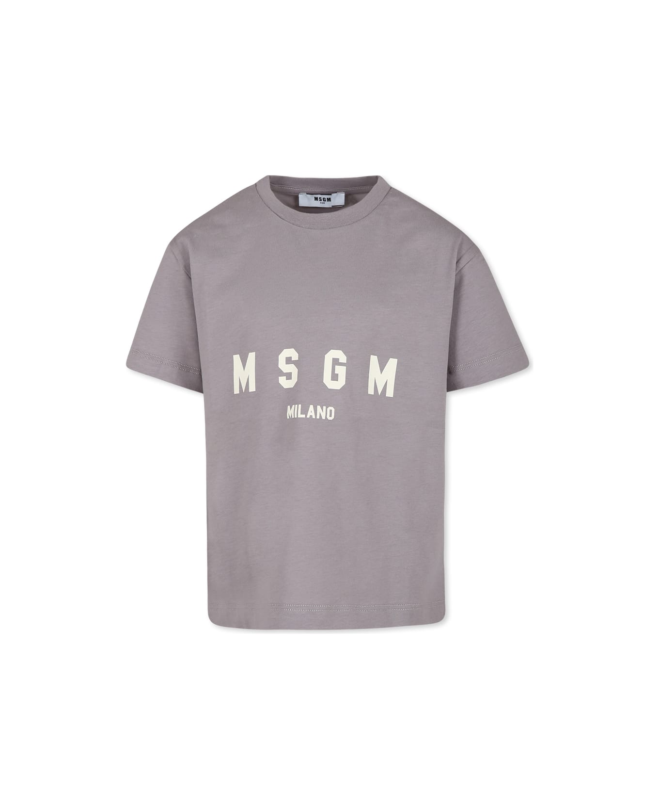 MSGM Beige T-shirt For Kids With Logo - Beige