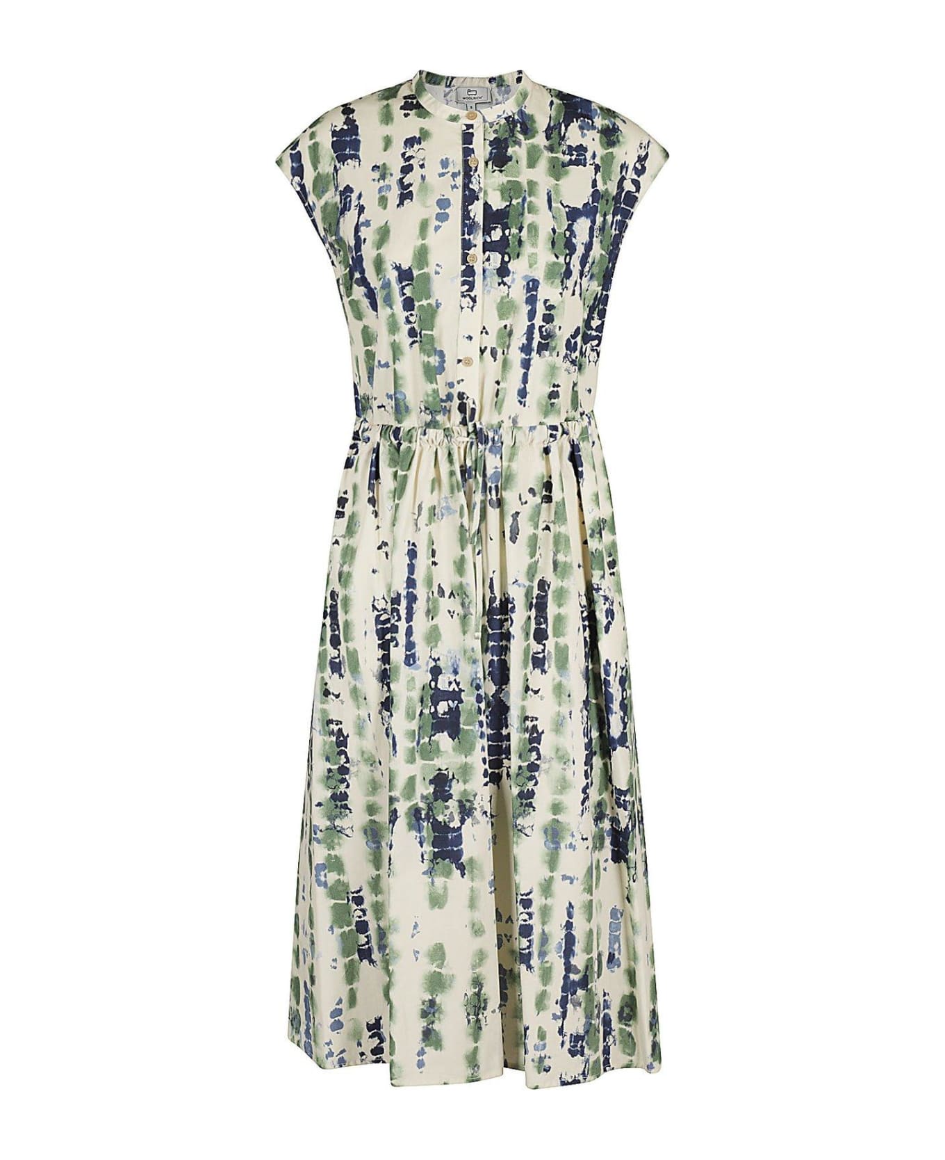 Woolrich All-over Motif Printed Midi Dress - Sage
