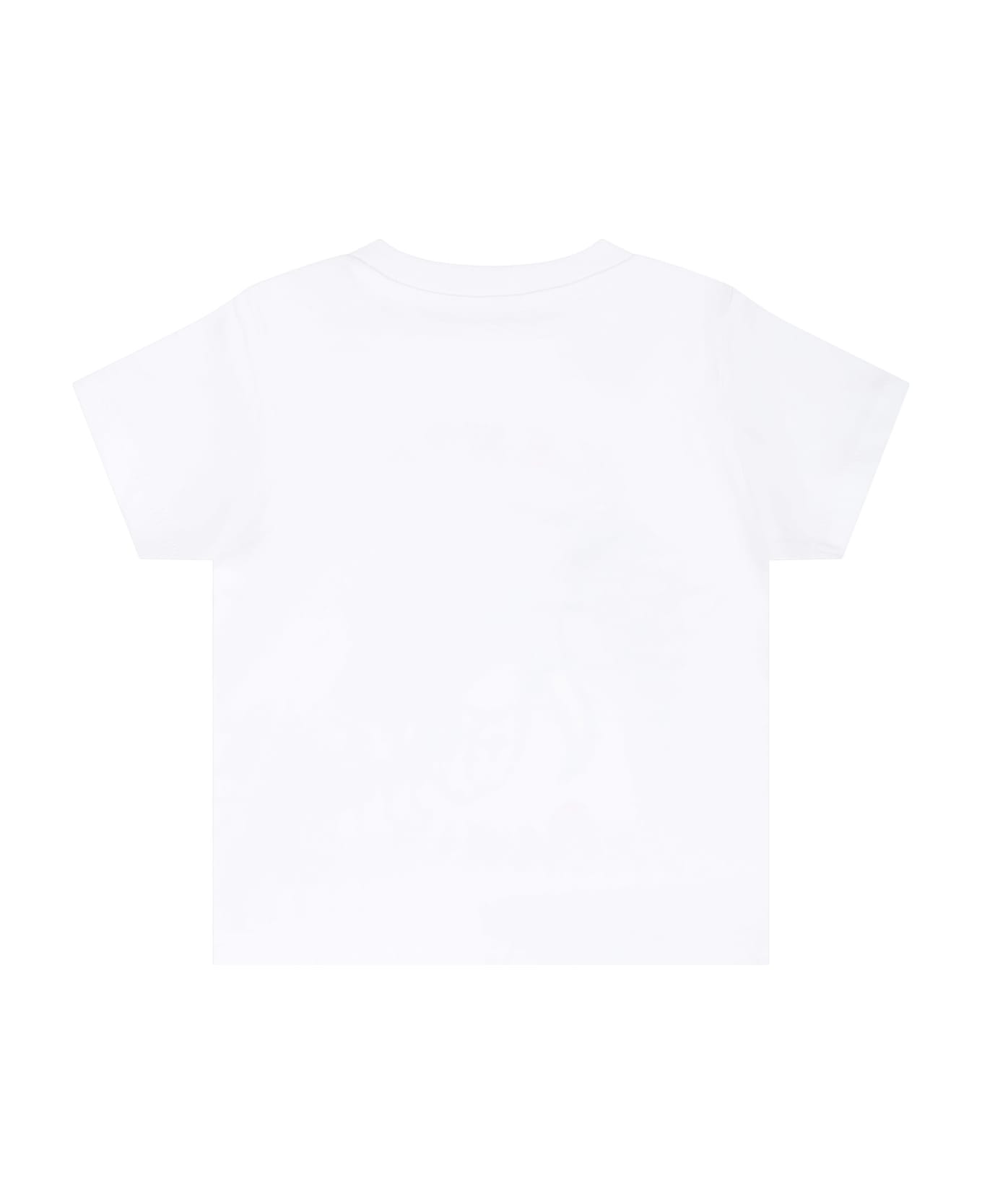 Kenzo Kids White T-shirt For Baby Boy With Elephant And Logo - White Tシャツ＆ポロシャツ