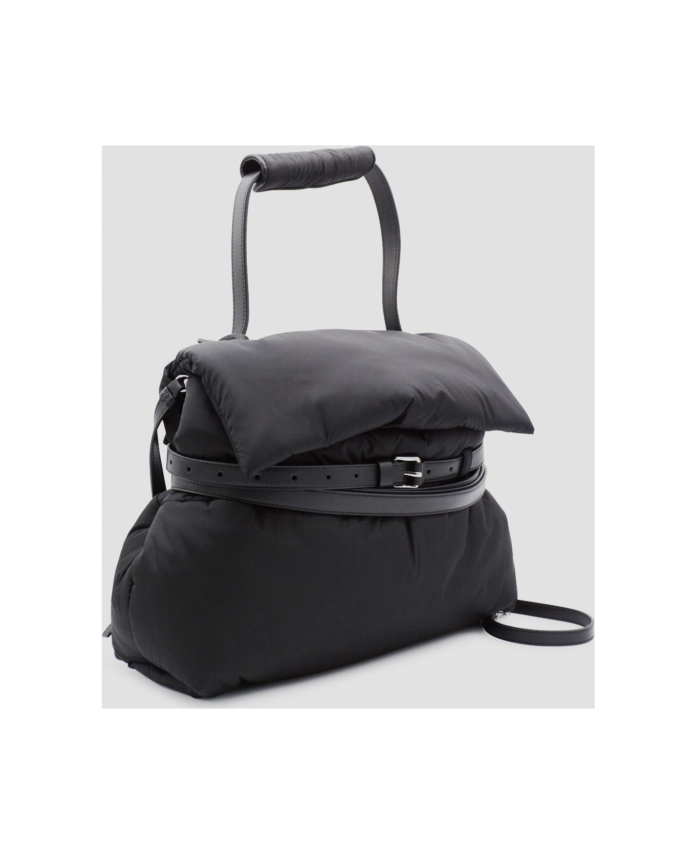 Moschino Black Leather Top Handle Bag - Black