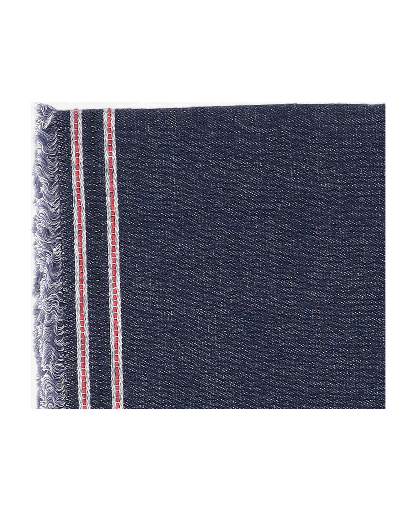 Faliero Sarti Cashmere And Silk Blend Denim Scarf