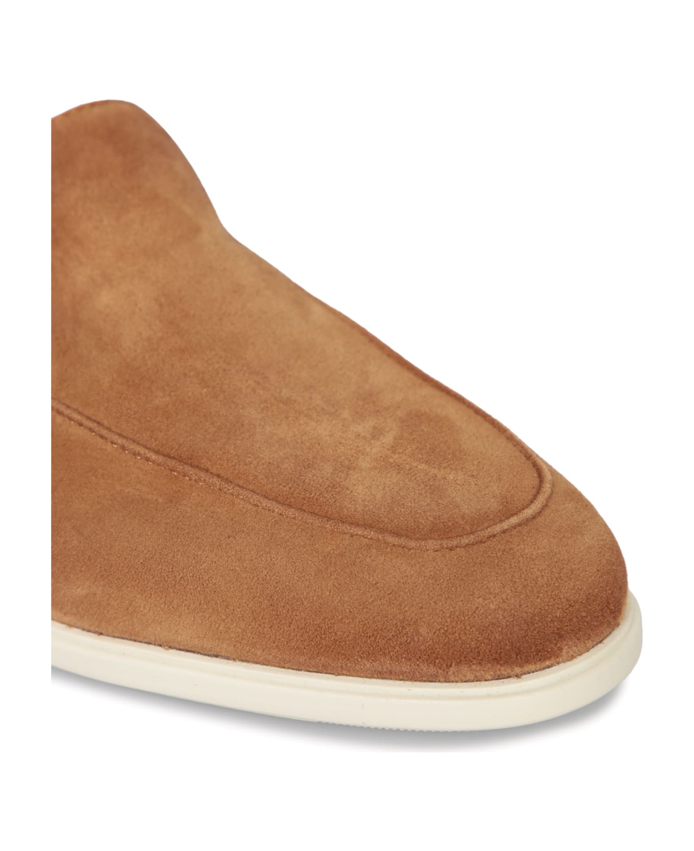 Santoni Malibu Suede Brown Loafer - Brown